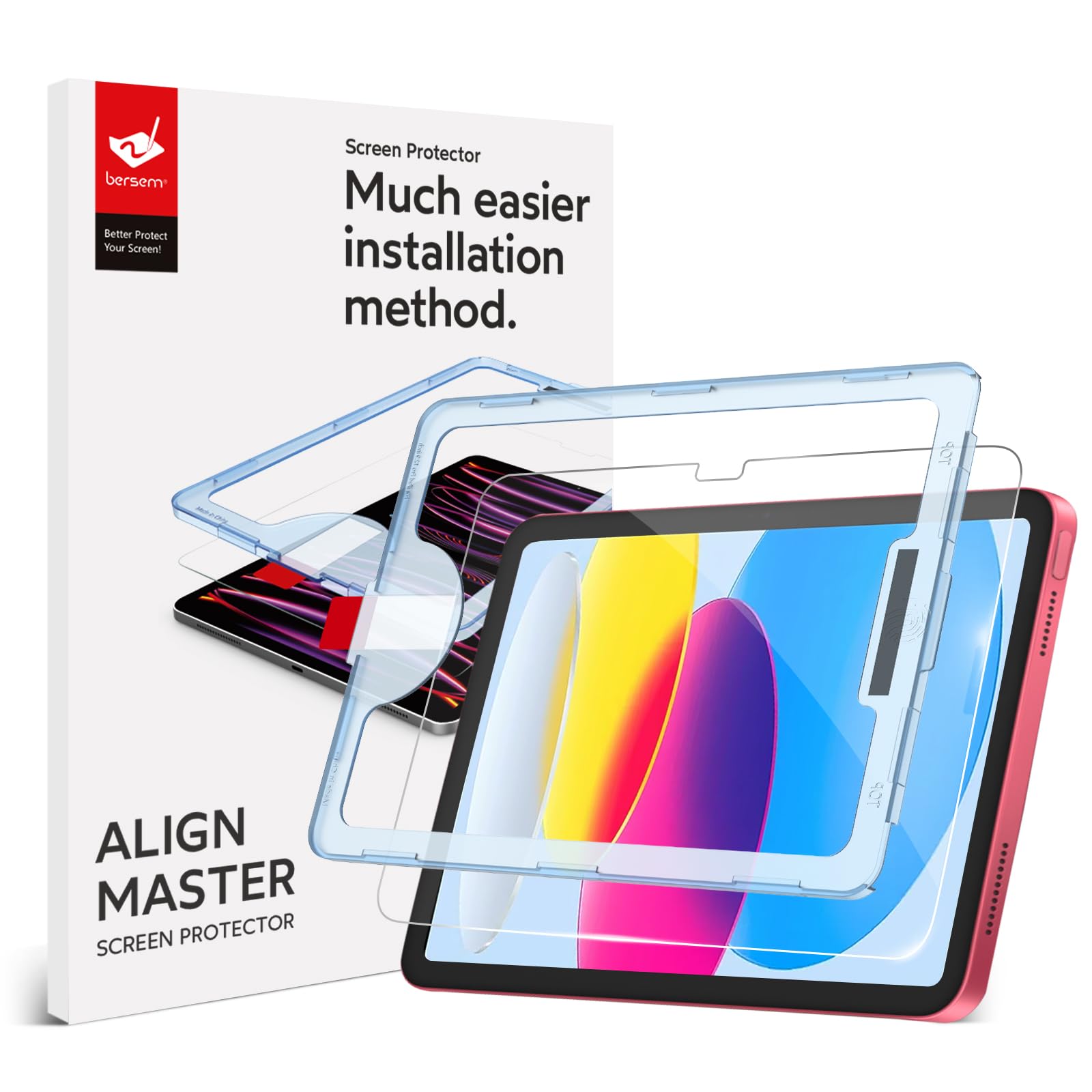 Bersem Screen Protector Compatible With Ipad 10Th Generation 10.9 Inch (2022) Tempered Glass, Ultra Clear, Anti Scratch, Case Fr