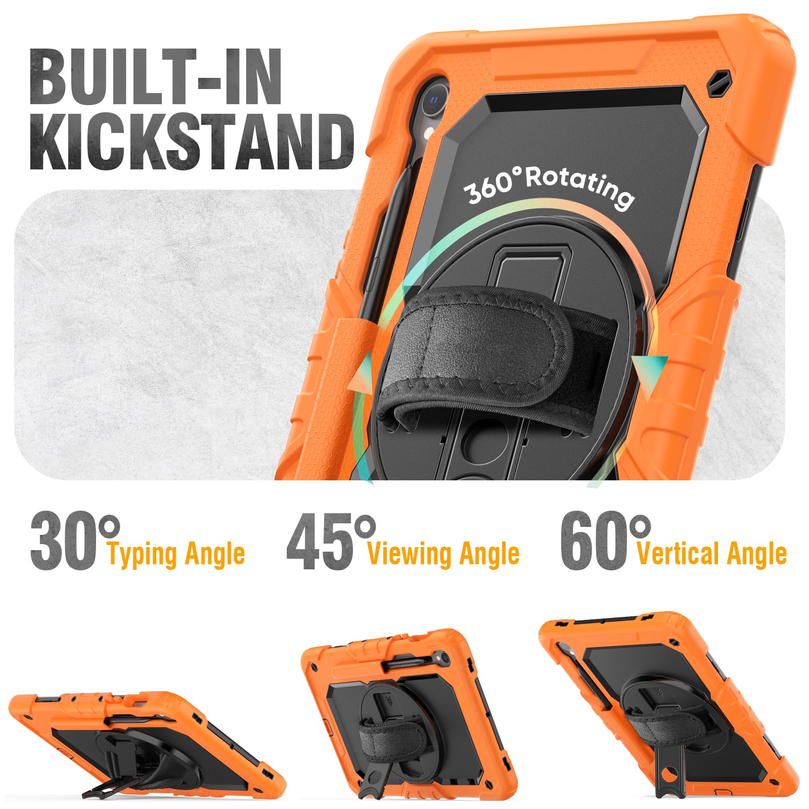 Hxcaseac Case For Samsung Galaxy Tab S7 Fe 5G 12.4 Inch, Protective With Screen Protector/Hand Strap/S Pen Holder, Heavy Duty De