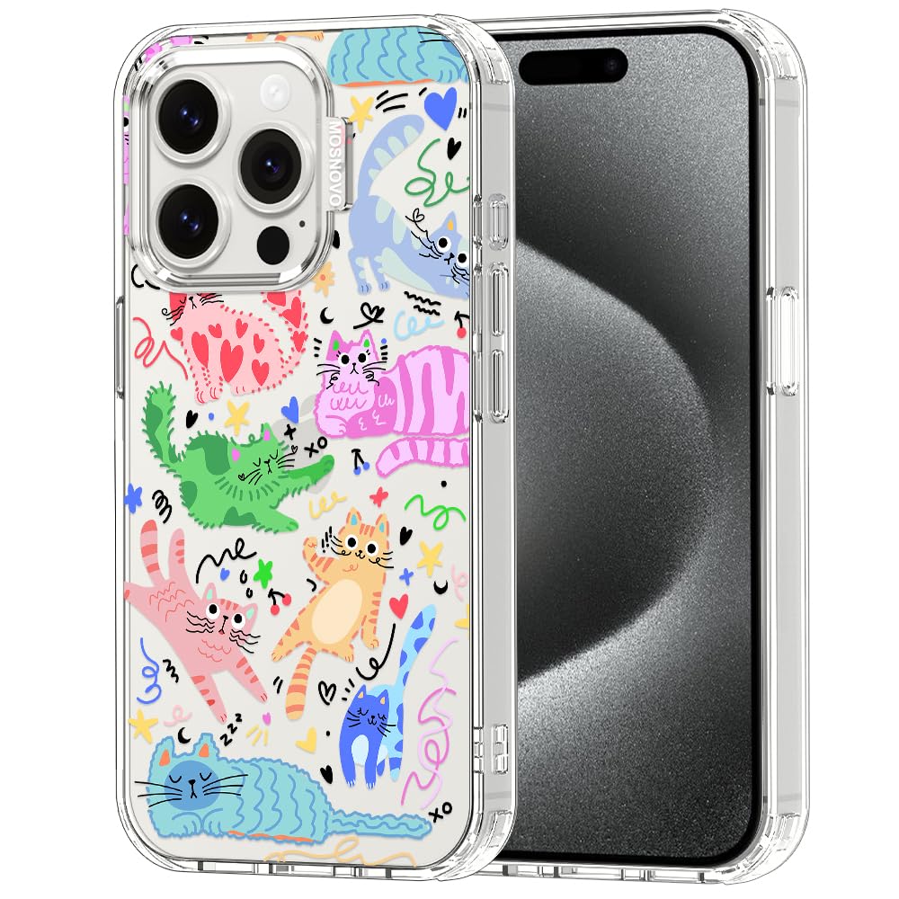 MOSNOVO for iPhone 15 Pro Case, Shockproof Military-Grade Protection 6.6ft Drop Tested, Clear Phone Case for iPhone 15 Pro, Dood