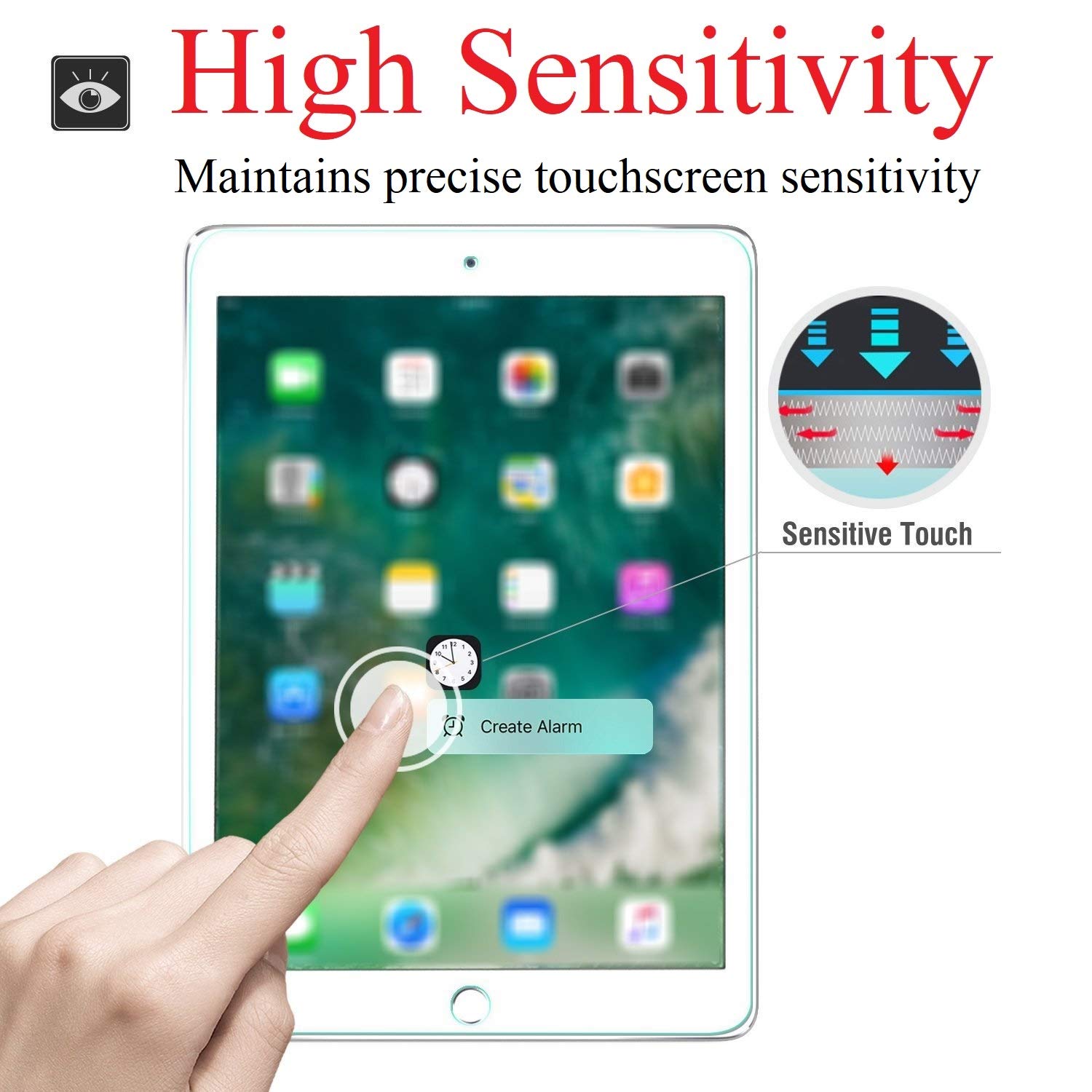 Vultic Screen Protector [3 Pack] For Ipad 9.7 Inch [5Th/6Th Gen 2017/2018], Tempered Glass Film Cover