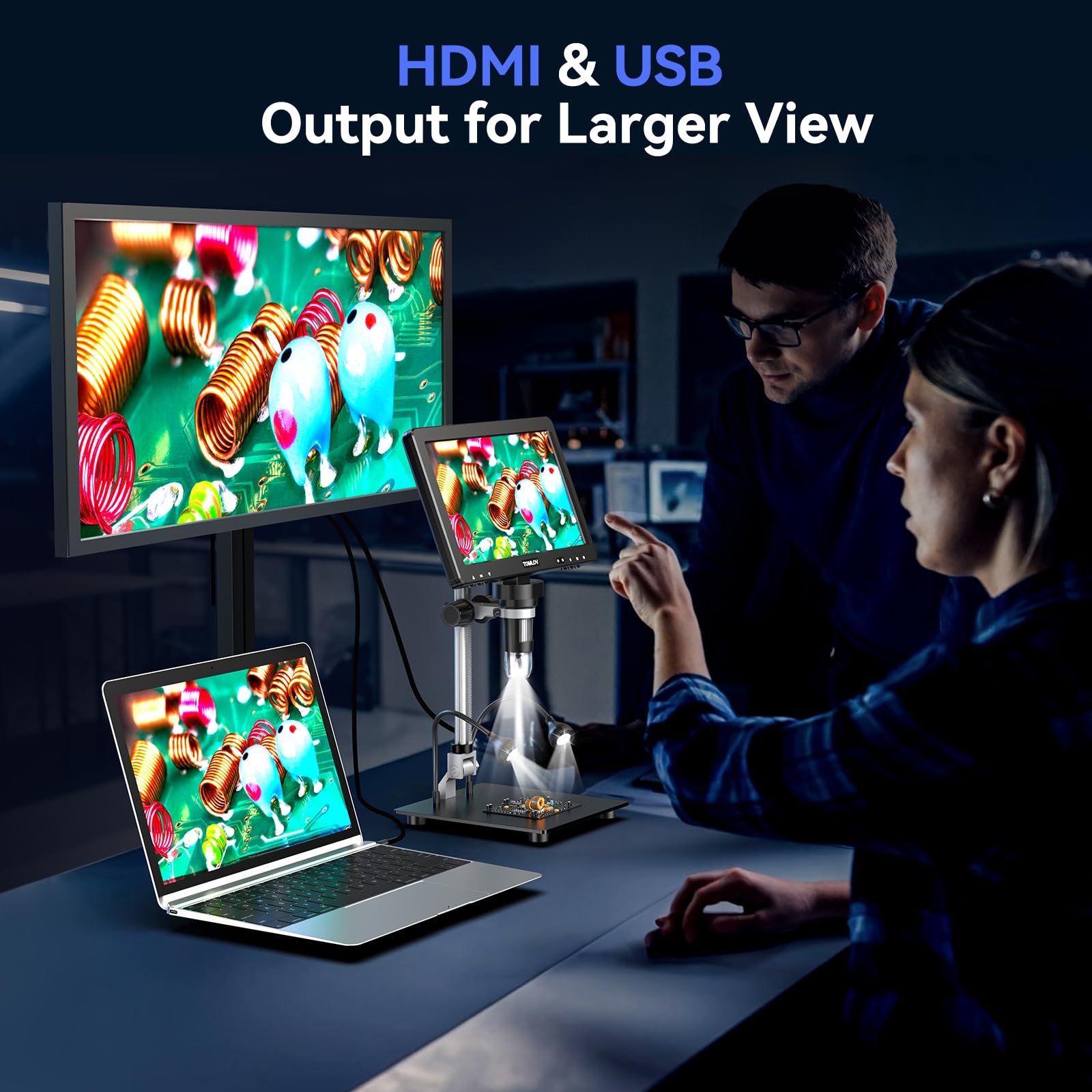 Tomlov Dm9 Max 10.1'' Hd Ips Hdmi Digital Microscope 1500X, 20Mp Coin Microscope Magnifier For Error Coins With Screen, Lcd Sold