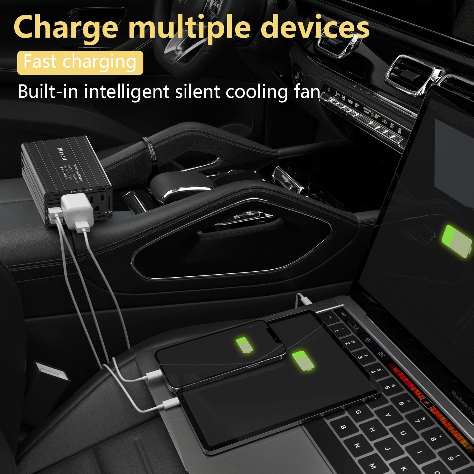 300W Car Power Inverter Dc 12V To 110V Ac Car Converter 2 Usb Ports Car Adapter Plug Outlet For Laptop Computer Charger