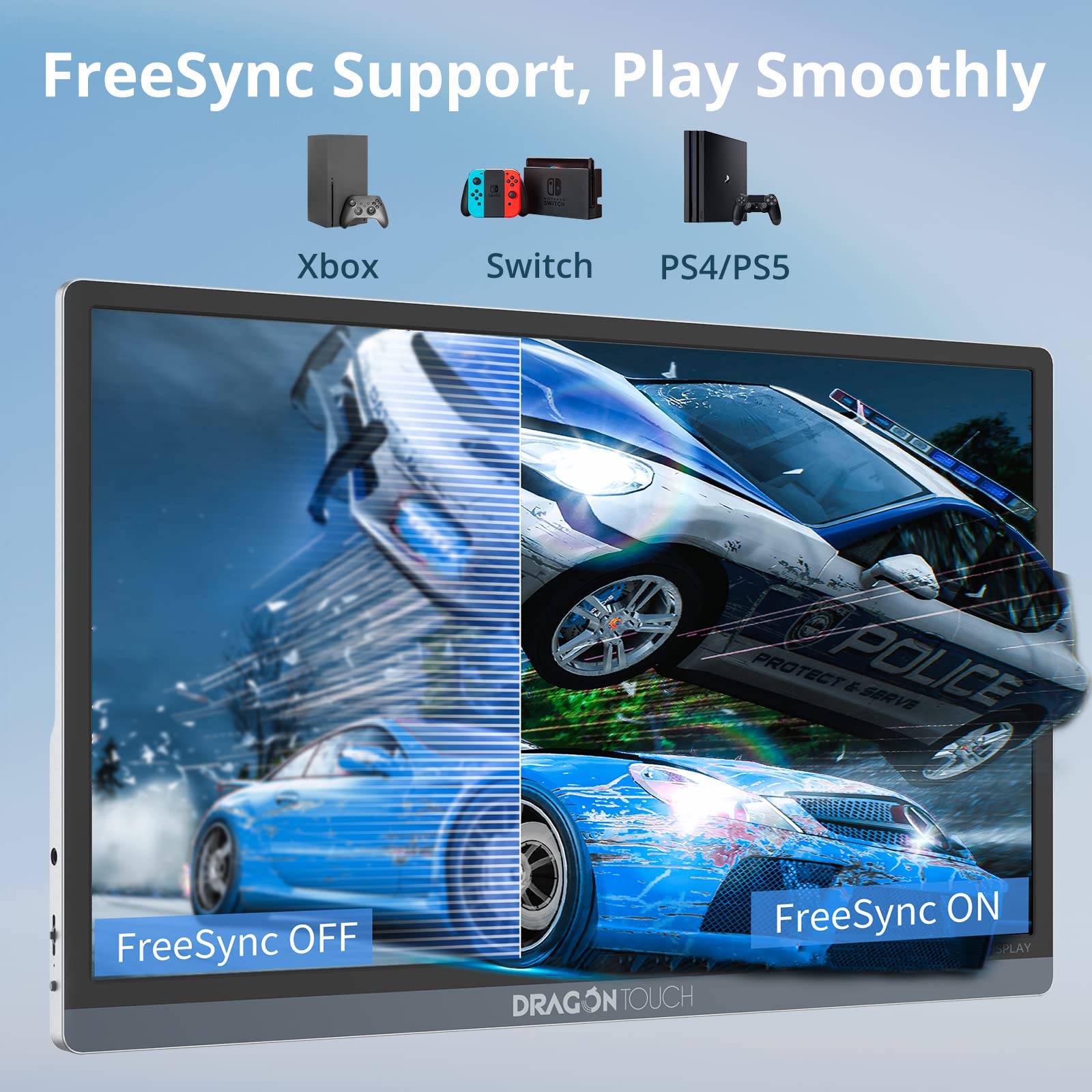 Dragon Touch 4K Portable   15.6 Inch Ips Hdr Gaming Monitor 100% Srgb Freesync With Speakers Vesa Compatible For Xbox Ps4 Ninten