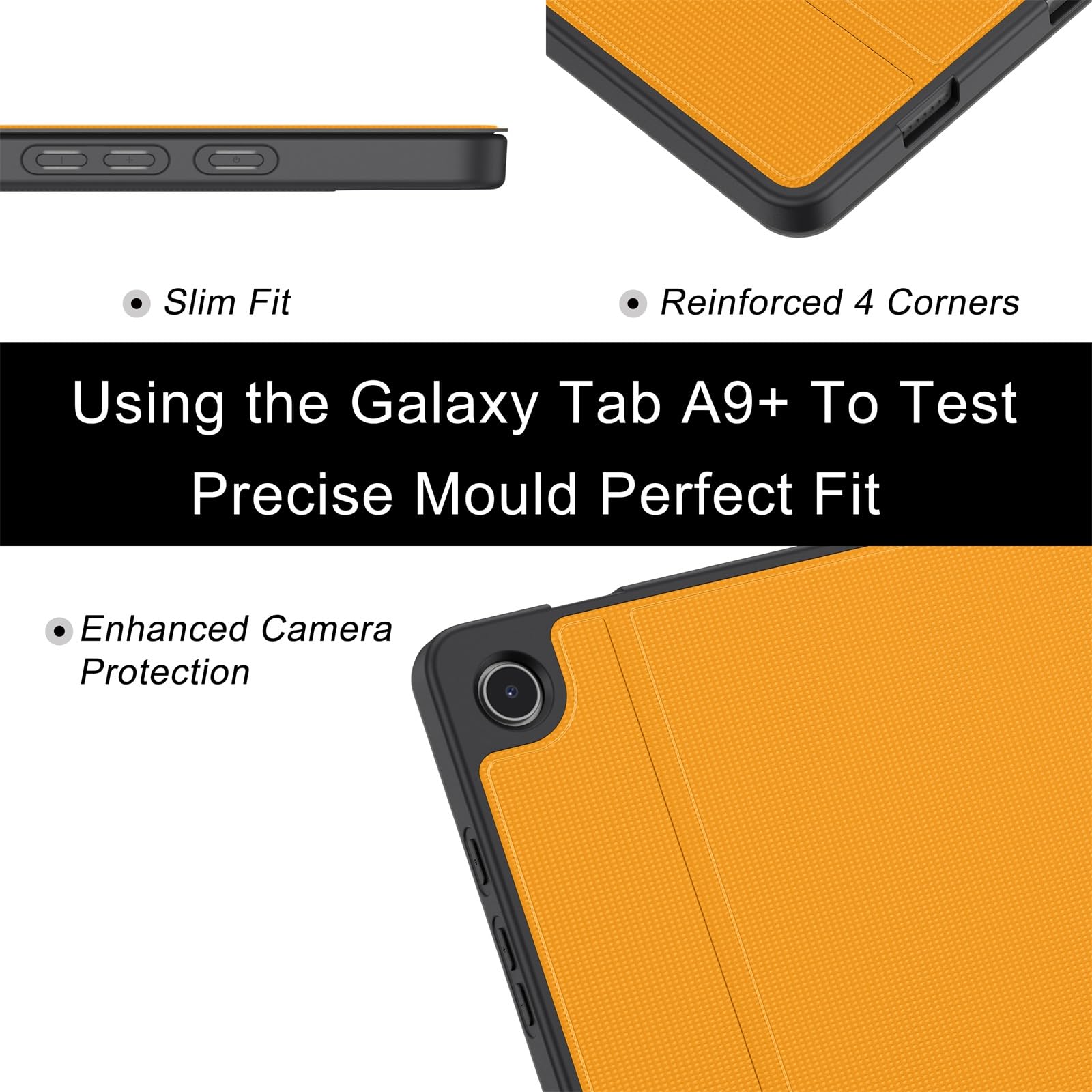 Soke Case For Galaxy Tab A9+/A9 Plus 11 Inch 2023, Shock Proof Smart Folio Stand Case, Multi  Viewing Angles, Soft Tpu Back Cover For Samsung Galaxy Tab A9+ Tablet [Sm X210/X216/X218], Citrus