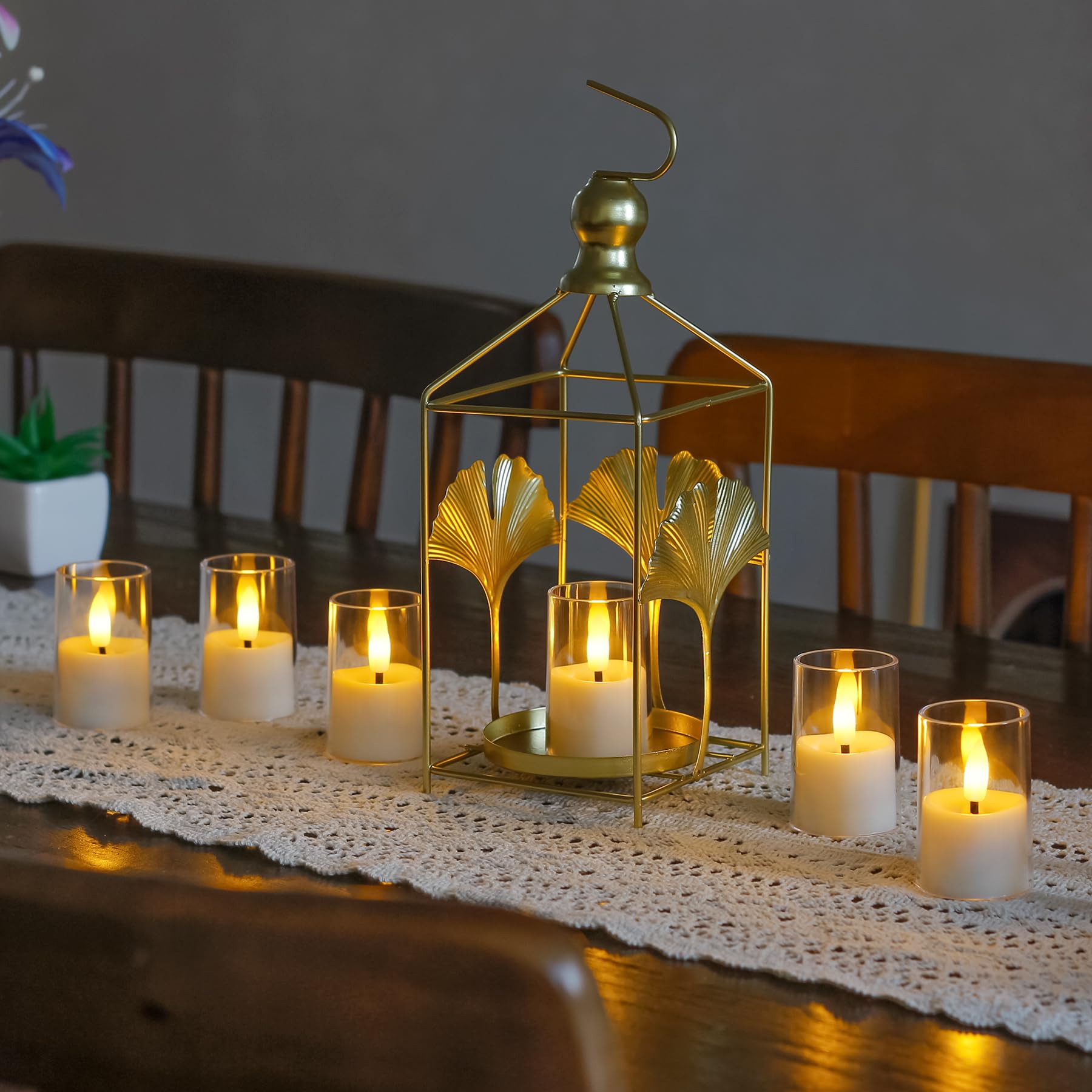 Wroxipel Rechargeable Acrylic Flameless Votive Candles With Timer & Remote Control, 1.7'' X2.5'' Flickering Led Warm Glow Tealig