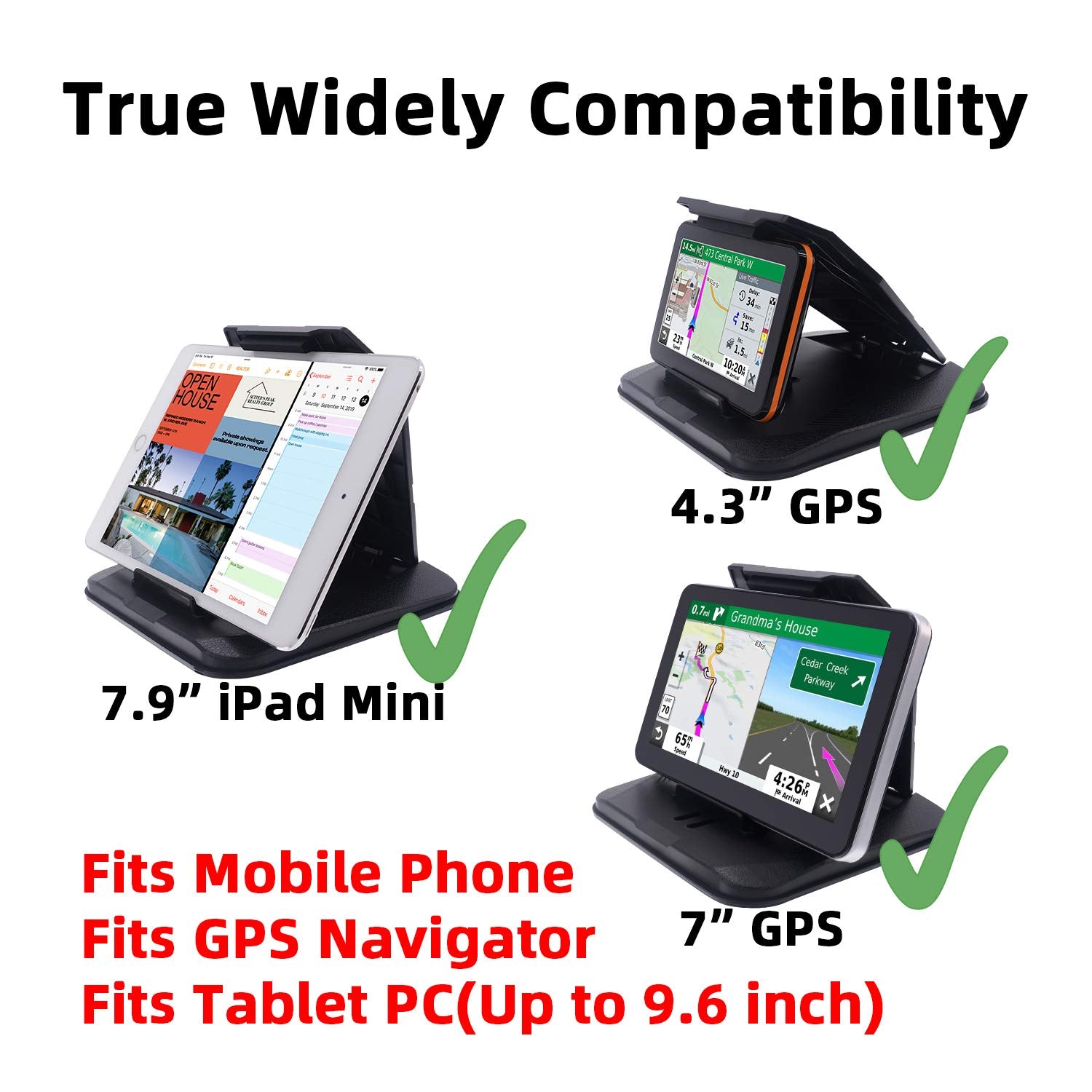 Isaddle Dashboard Gps Mount Holder - Universal Dashbaord Phone Tablet Pc Navigation Holder For Garmin Nuvi Iphone Ipad Galaxy Yo