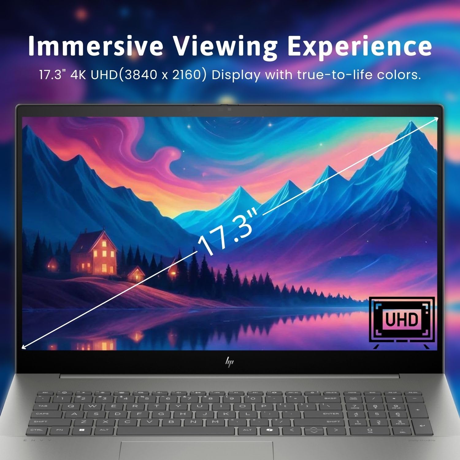 Hp Envy Next Gen Copilot Ai Ready Laptop, 17.3'' Uhd Display, Intel Core Ultra 7 155U, Nvidia Geforce Rtx 3050, 64Gb Ddr5 Ram, 1