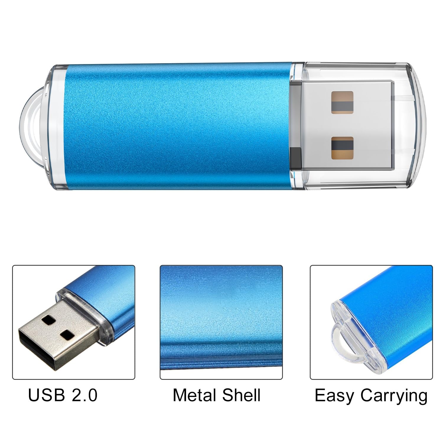 Topesel Usb Flash Drive 50 Pack 2Gb Usb 2.0 Flash Drive High Speed 4G Flash Drive Memory Stick Usb Drive Thumb Drives 2G Usb Drive Zip Drive For Pc Laptops, Tablets, Tvs, Car Audio (Blue)