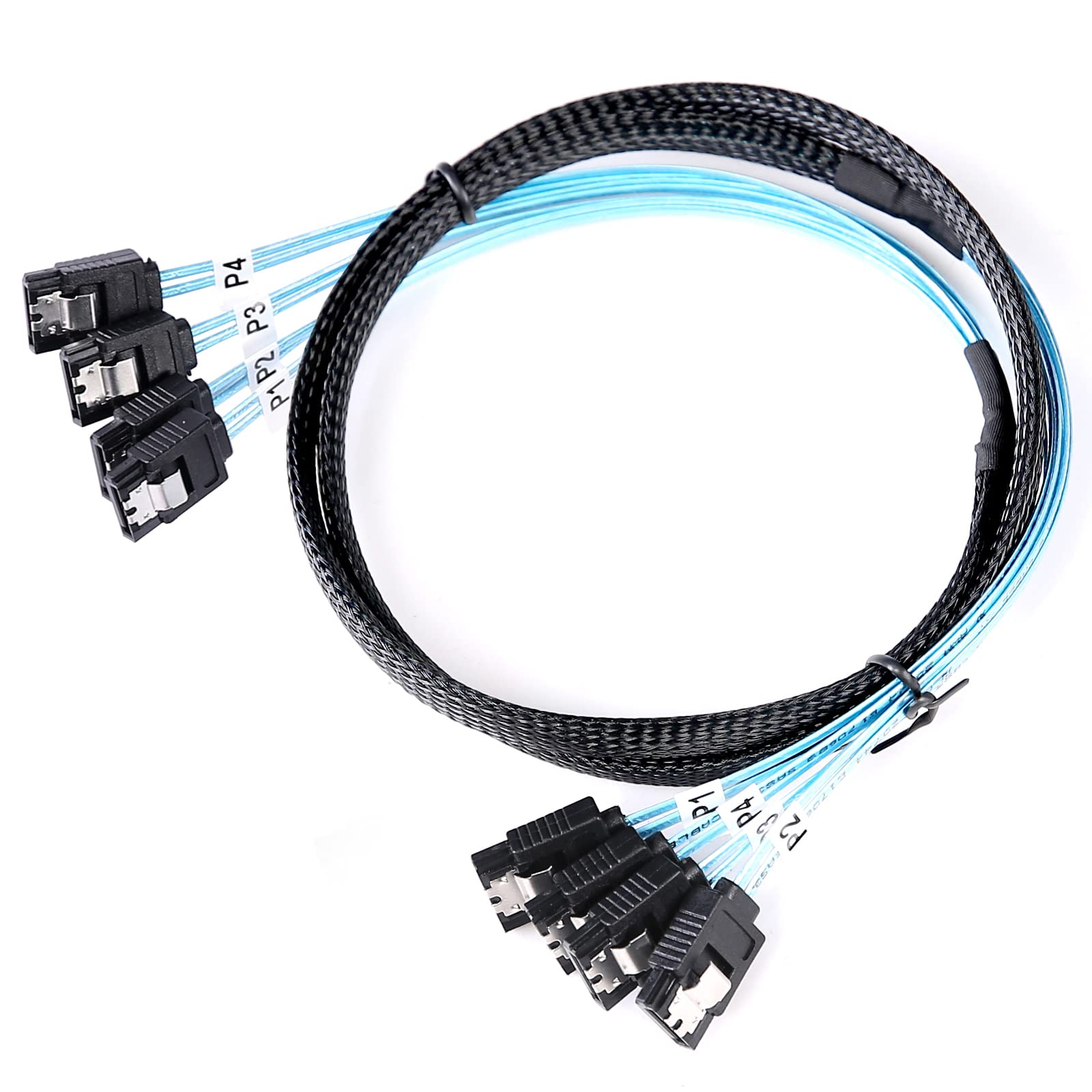 Adcaudx Sata Iii Cable 1M, 4Pcs/Set Sata 6Gbps Hdd Sdd Data Cable Replacement For Server Bitcoin Computer Ssd Hdd Cd Dvd Drives 