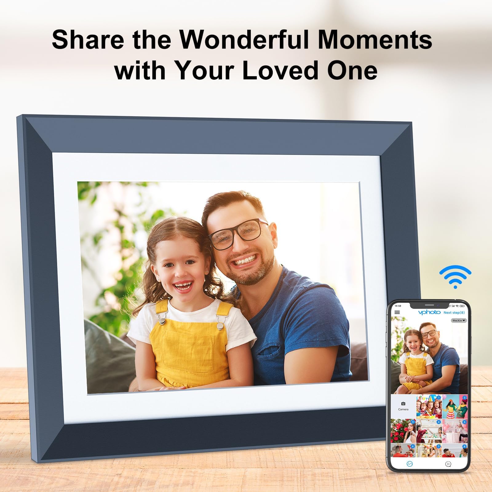 Wifi Digital Picture Frame 10.1 Inch Photo Album   Smart Digital Frame With 1920X1200 Fhd Ips Touch Screen, 16Gb Memory, Motion