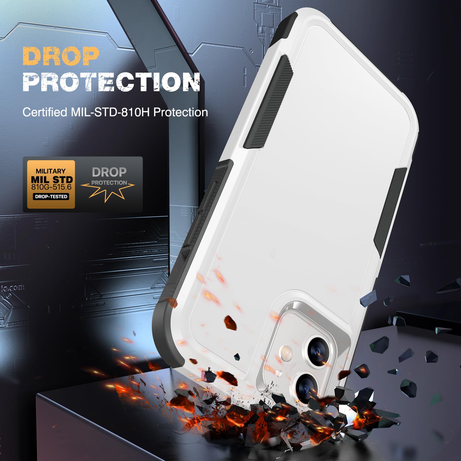 Diaclara Designed For Iphone 12 Case/Iphone 12 Pro Case, [With Privacy Screen Protector] [Anti Spy] [Military Grade Drop Protect