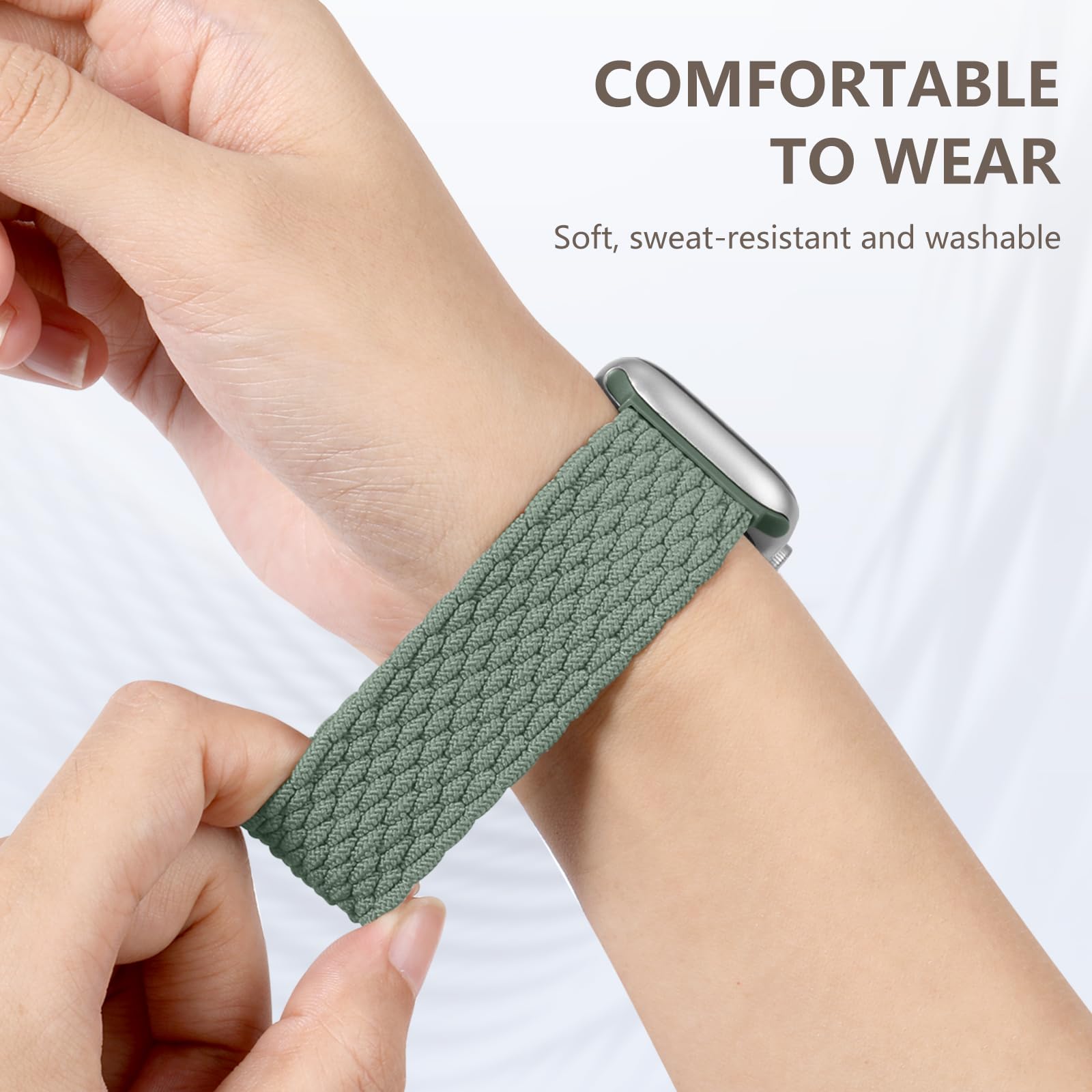 Zedoli Elastic Braided Band Compatible With Apple Watch 42Mm 44Mm 45Mm 49Mm 46Mm For Women Men, Stretchy Solo Loop Soft Nylon Sp