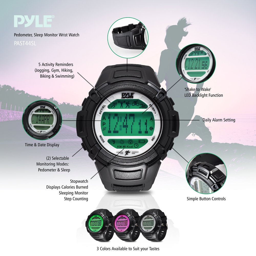 Pyle Digital Multifunction Sports Wrist Watch Smart Fit Classic Men Women Sport Running Training Fitness Gear Tracker W/ Sleep M