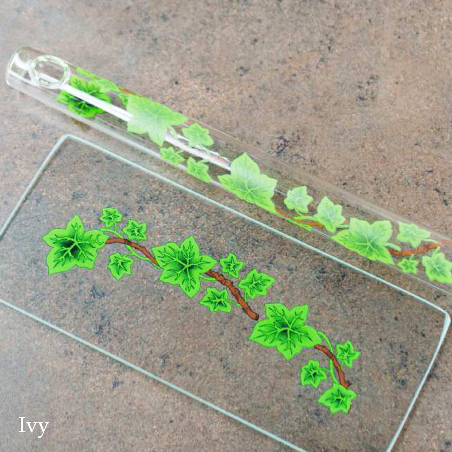 Hall Crystal Flute 11204   Inline Glass Piccolo In C   Green Ivy