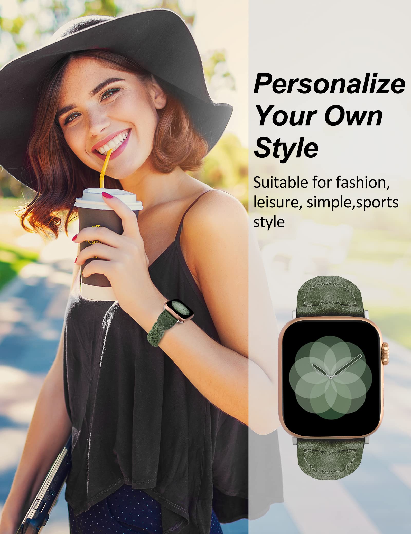 Minyee Compatible With Apple Watch Band Braided 41Mm 40Mm 38Mm 44Mm 45Mm 42Mm 49Mm Women, Solo Loop Stretchy Designer Slim Elast