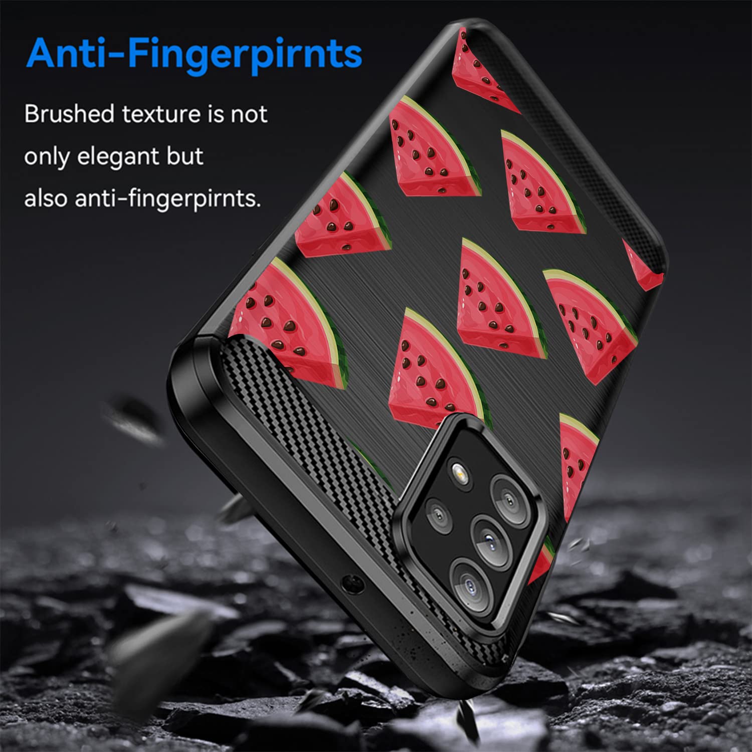 Casesondeck Case Compatible With [Samsung Galaxy A23 5G / A23 Case] Tribal Floral Matte Tpu Flexible Carbon Fiber Textured (Wate