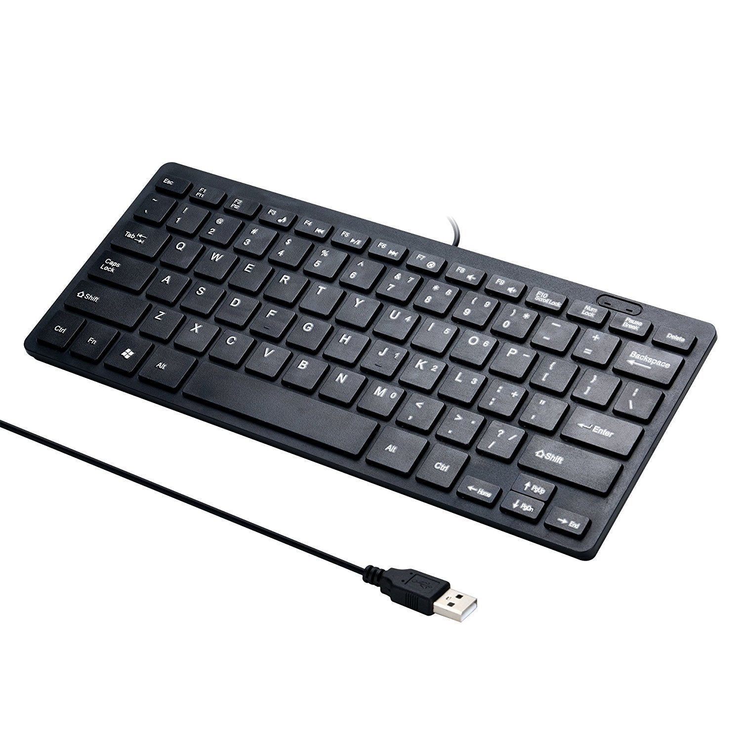 I Focus Mini 78 Keys Wired Keyboard   With Keyboard Cover Computer Keypad For Laptop Mac Windows 10/8 / 7 / Vista/Xp(Black+Keybo