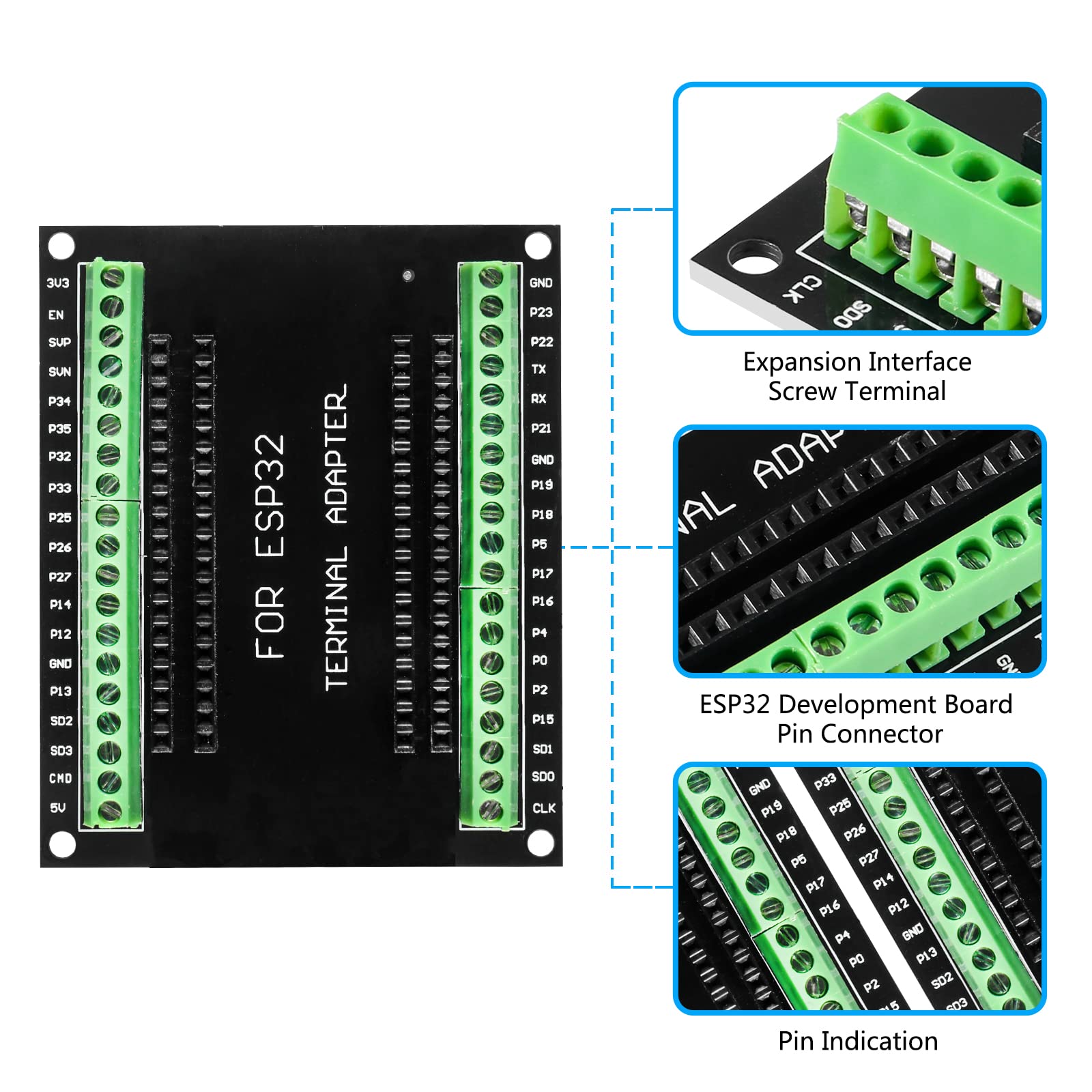 Aitiao 3Pcs Esp32 Breakout Board Gpio 1 Into 2 For 38Pin Narrow Version Esp32 Esp32 Microcontroller Development Board