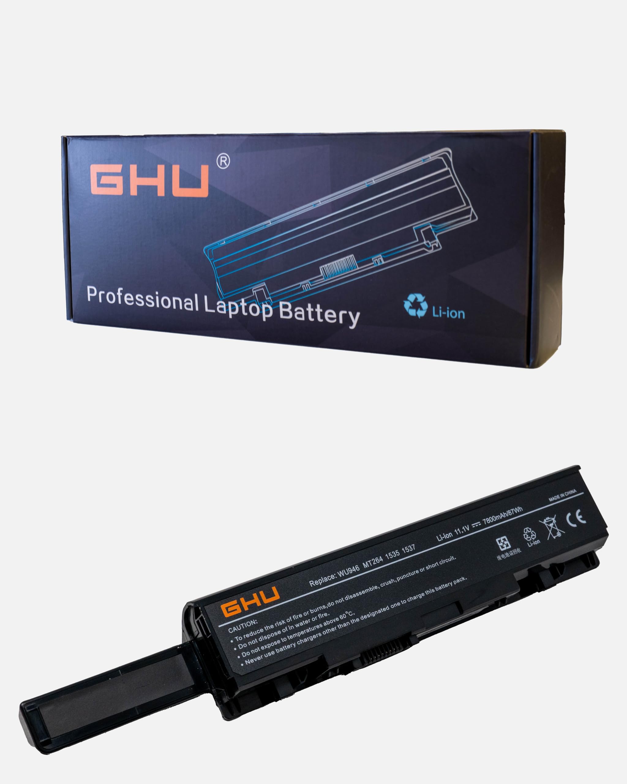 GHU New 9 Cells 87Wh Battery Compatible with Dell Studio 1535 1536 1537 1555 1557, 1558, PP33L, PP39L Battery WU946 WU965 WU960 