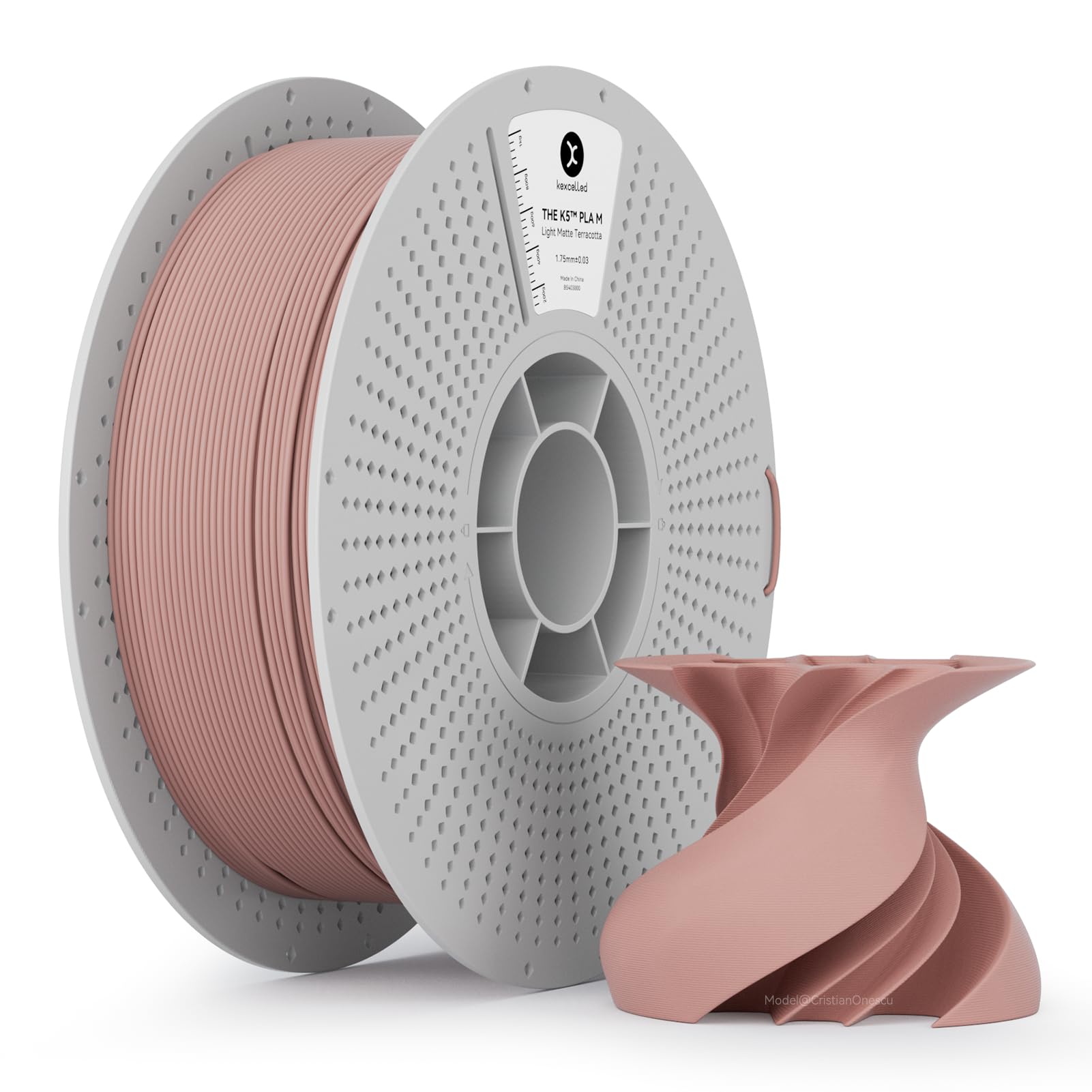 kexcelled Matte PLA Filament 1.75mm,Matte Dusty Rose PLA 3D Printer Filament 1kg Reusable Spool (2.2lbs) with +/-0.03mm Accuracy