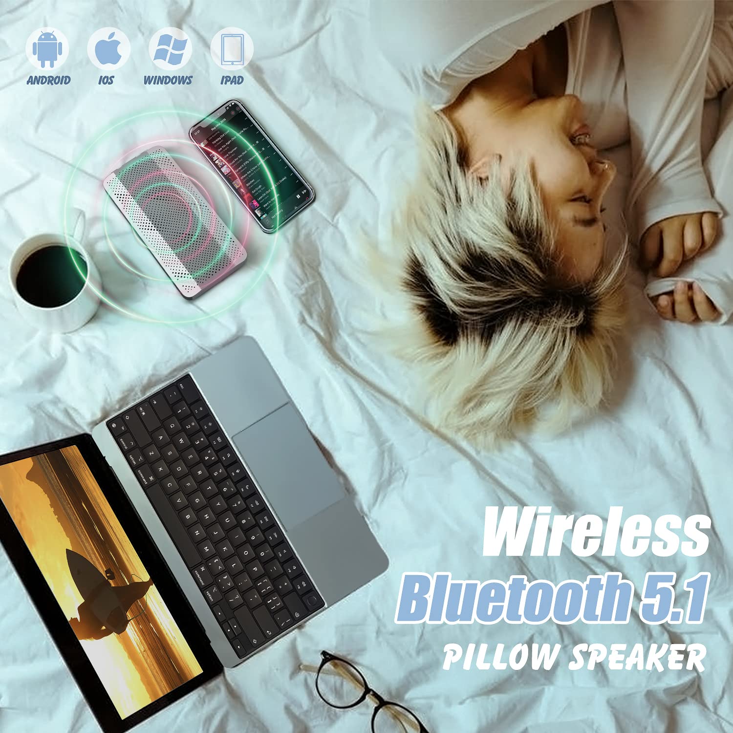 Duvoss Bluetooth Speaker, 0.65'' Ultra Thin Portable Magnetic Speakers, Loud&Clear Sound, Ip67 Waterproof Dustproof, Bluetooth 5