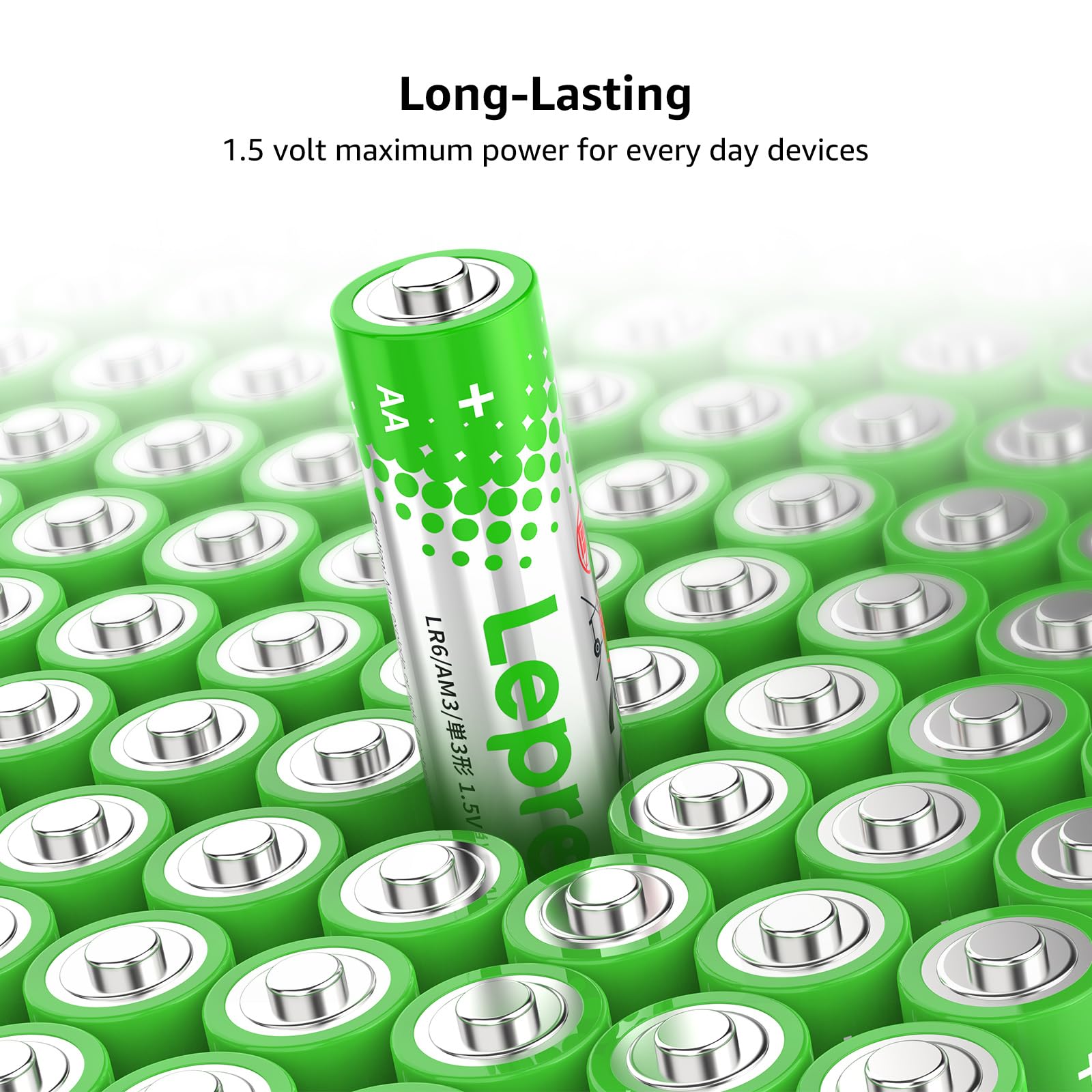 Lepro Aa Batteries 100 Pack, Double A Batteries With 2800 Mah Max Long-Lasting, High Performance Alkaline Power