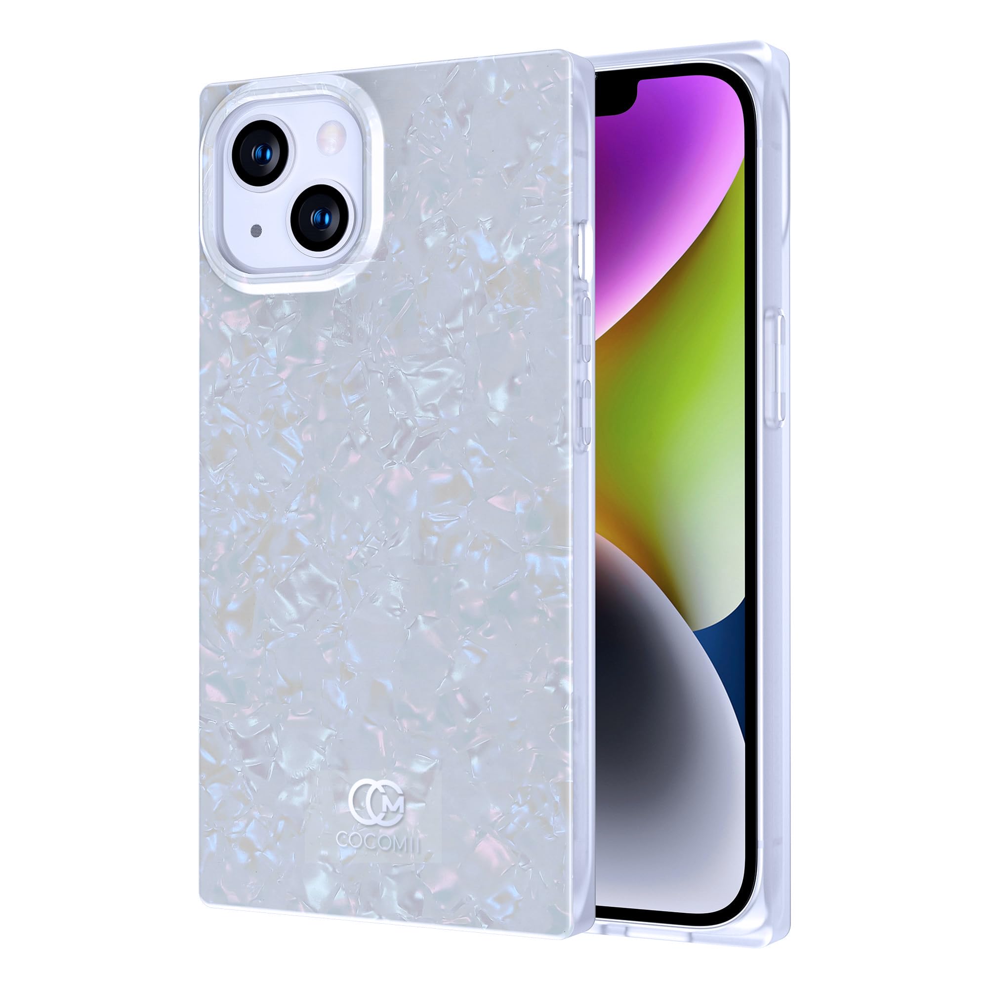 Cocomii Square Iphone 13 Case   Square Pearl Glitter   Slim   Lightweight   Glossy   Sturdy Tpu Silicone   Mother Of Pearl Seash