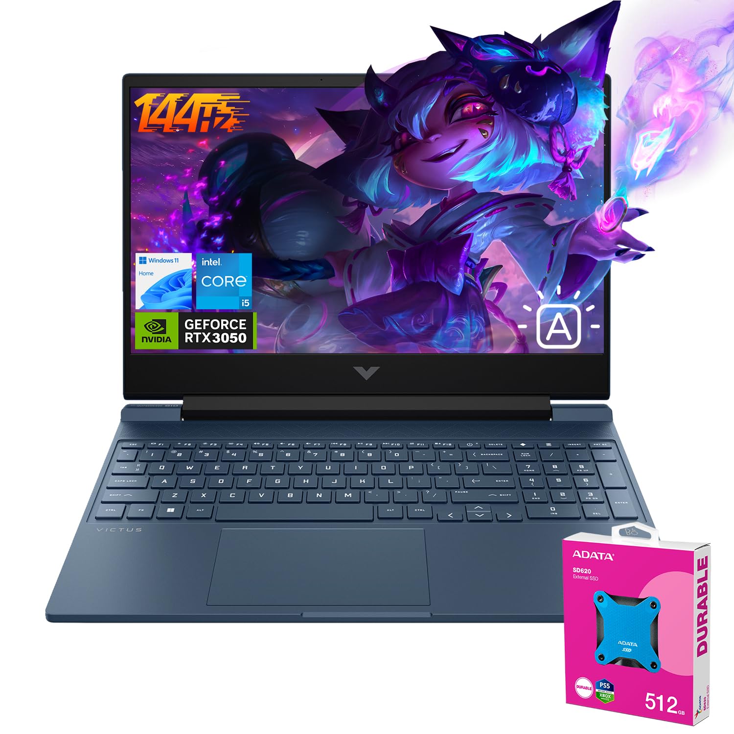 Hp Victus 15 I5 Gaming Laptop | 15.6'' Fhd 144Hz | Intel Core I5-12450H | Nvidia Geforce Rtx 3050 | 32Gb Ram 1Tb Ssd | Backlit K