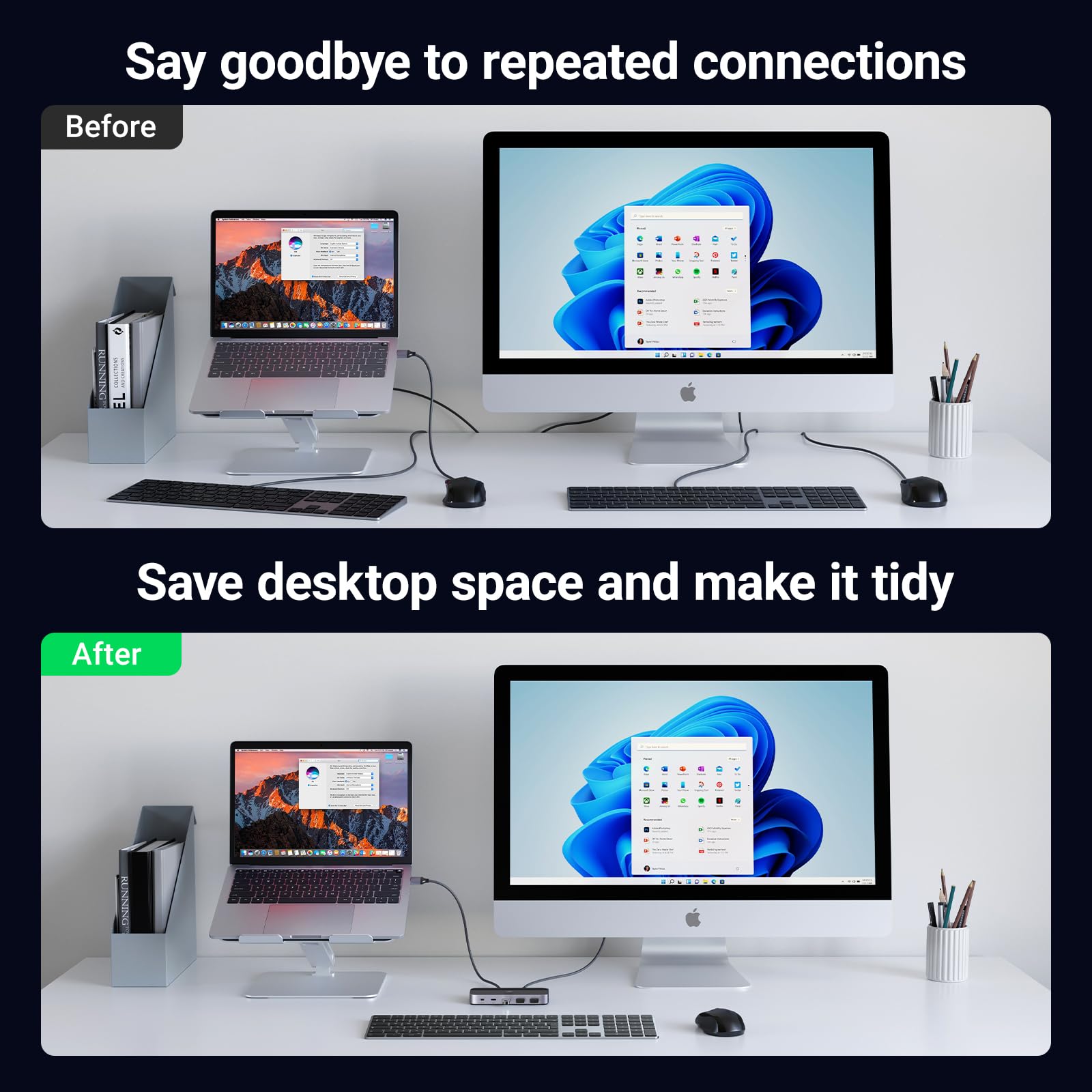 Ugreen Usb Switch A & C Input Computers Share 4 Usb Ports, Usb Switcher Selector For Pc Laptop Keyboard Mouse Webcam Usb Microph