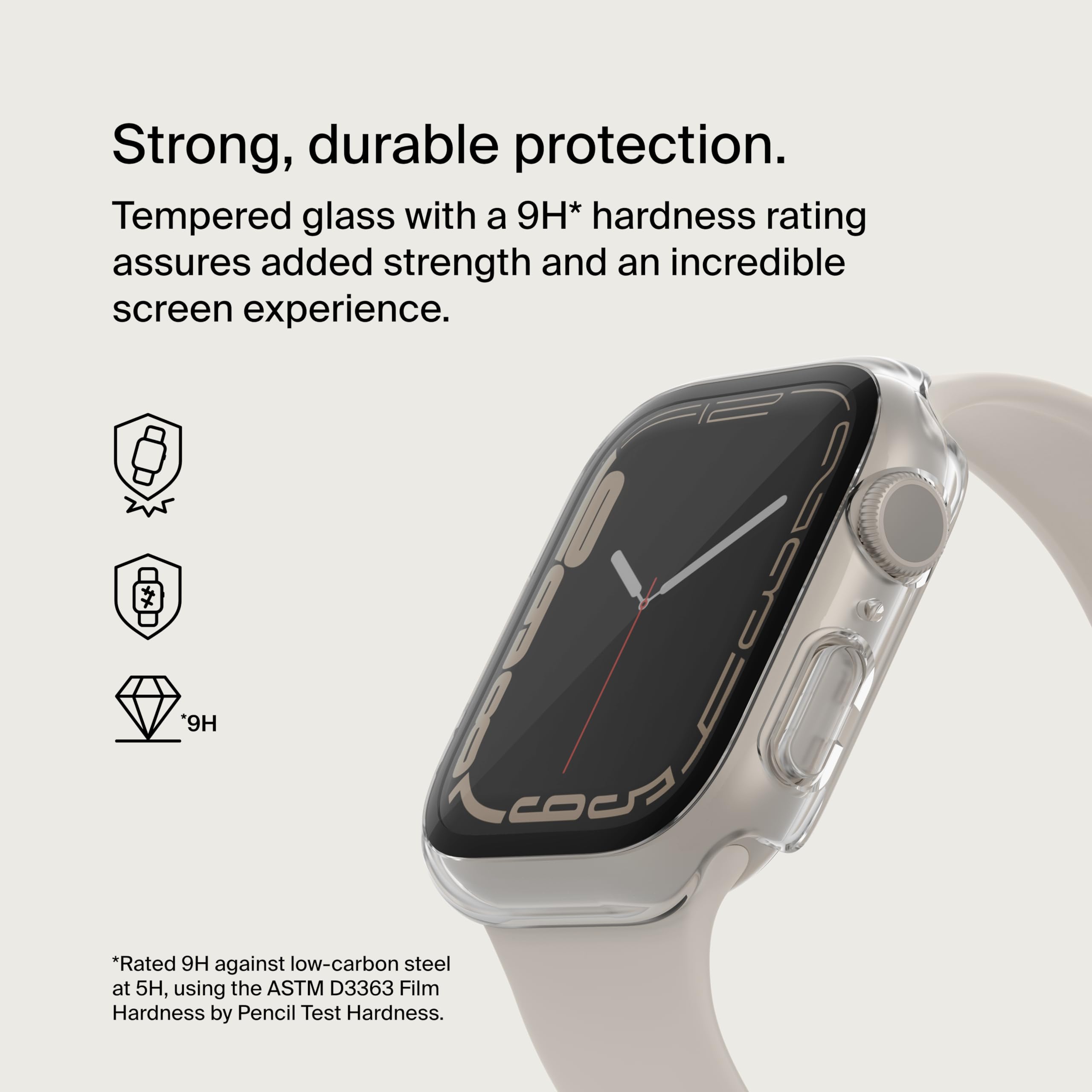Belkin Screenforce Apple Watch Case   Bumper Case & Tempered Glass Screen Protector For 44Mm & 45Mm Apple Watch Series 9, 8, 7,