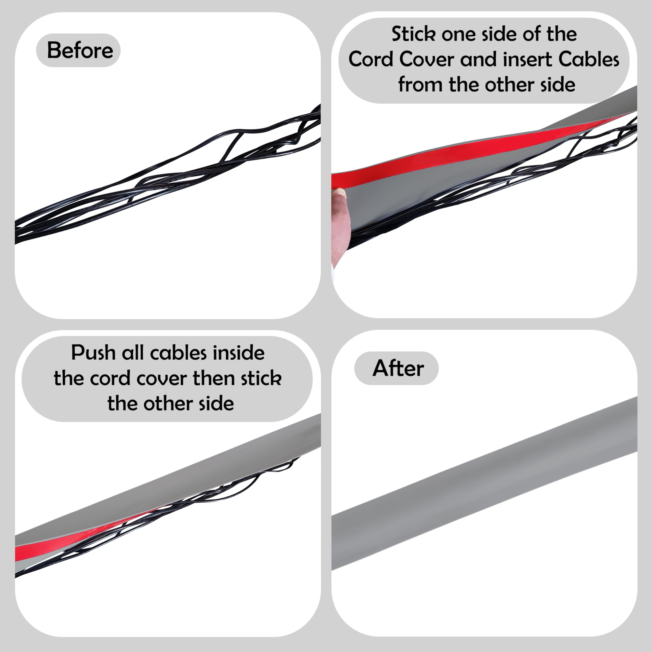 Rubber Bond Cord Covers For Wires On Floor   6''X48'' Self Adhesive Rubber Cable Hider Floor Strips   Cable Management Wire Cove