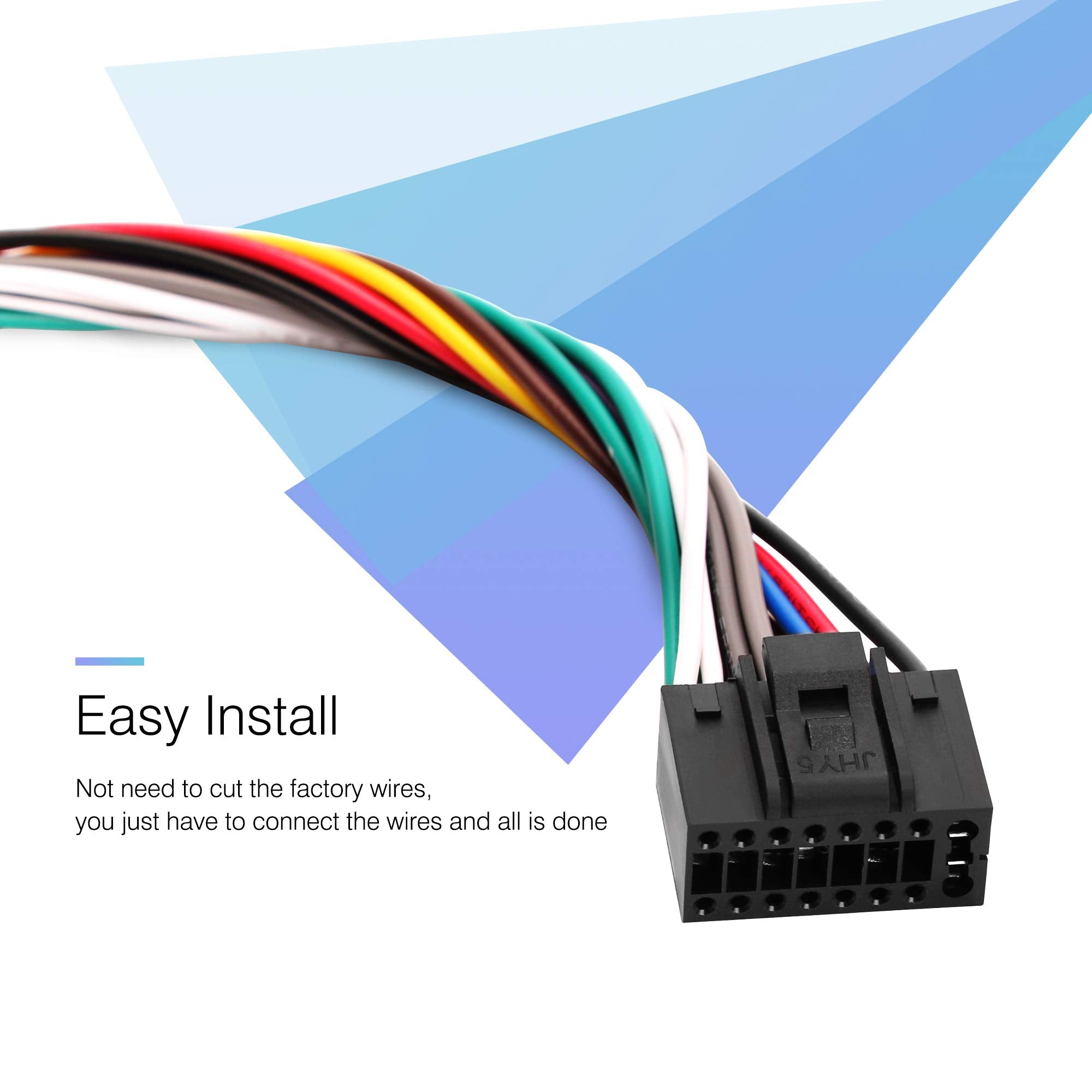 Rdbs 16 Pin Radio Stereo Wiring Harness Compatible With Kenwood Cd Dvd Navigation In Dash,Kenwood Car Stereo Wiring Harness,Xt91016