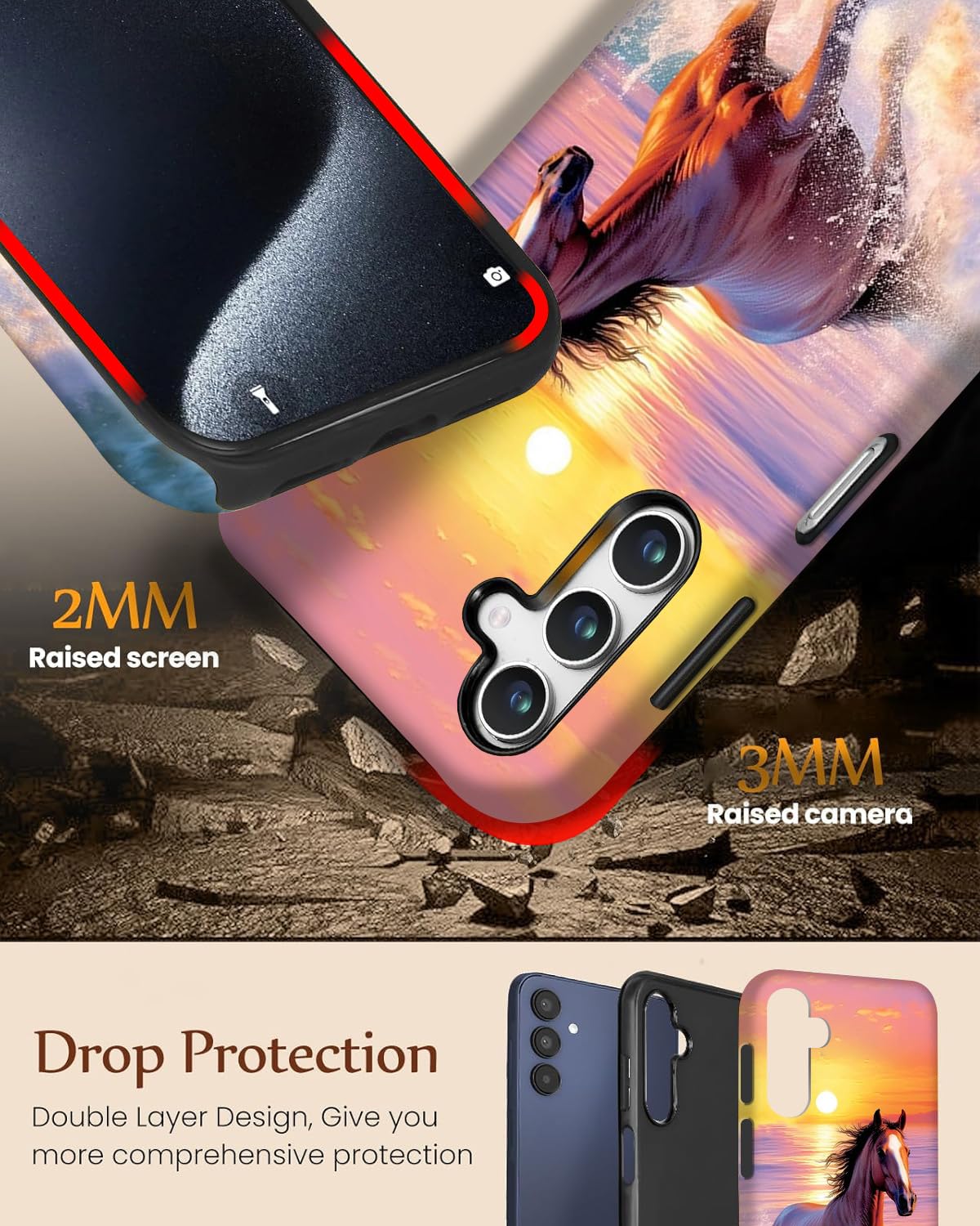 Ziskgzo Compatible For Samsung Galaxy S25 Plus 5G Case, 2 Layer Hard Shell Silicone Cover 2 In 1 Shockproof Protective Phone Cas