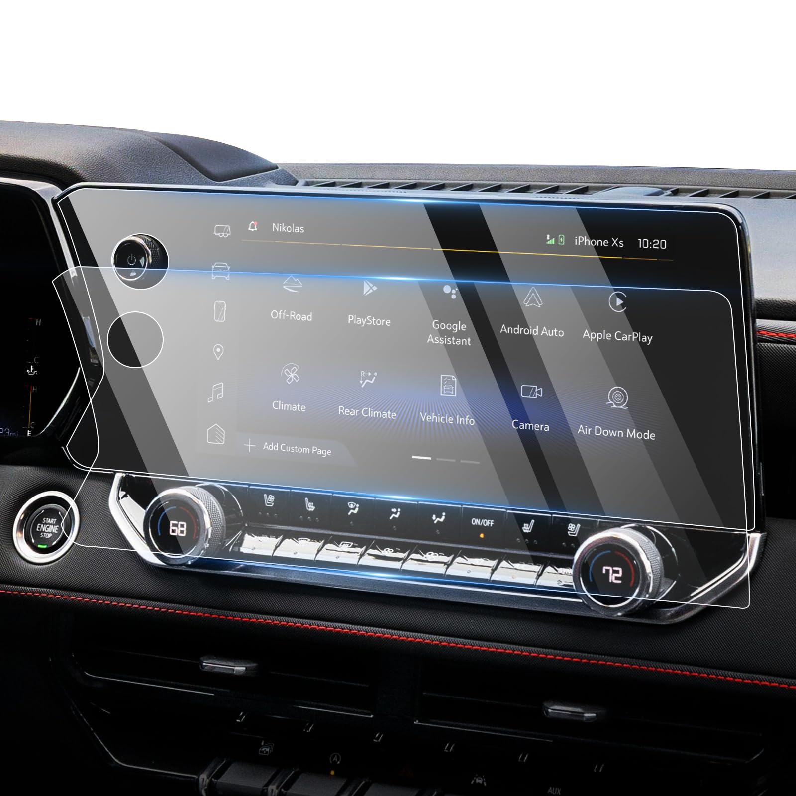 Karltys 2 Pack 11.3 Inch Screen Protector For Chevy Colorado Zr2 Z71 /Gmc Canyon At4 /Denali /At4X /Elevation 2023 2024 2025, Colorado Touchscreen Tempered Glass Car Radio Screen Cover Anti Glare