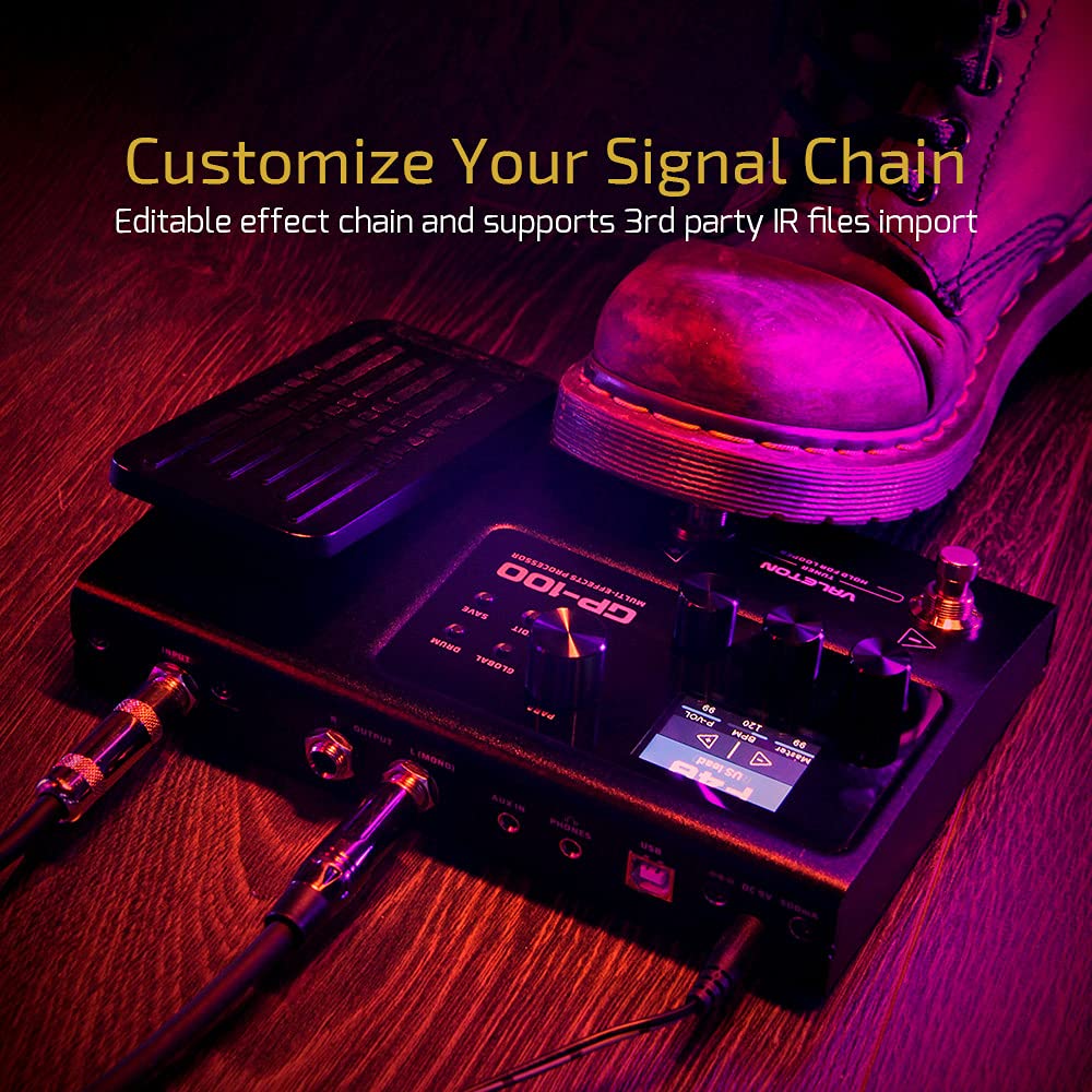 Valeton Gp 100 Guitar Bass Amp Modeling Ir Cabinets Simulation Multi Language Multi Effects With Expression Pedal Stereo Otg Usb