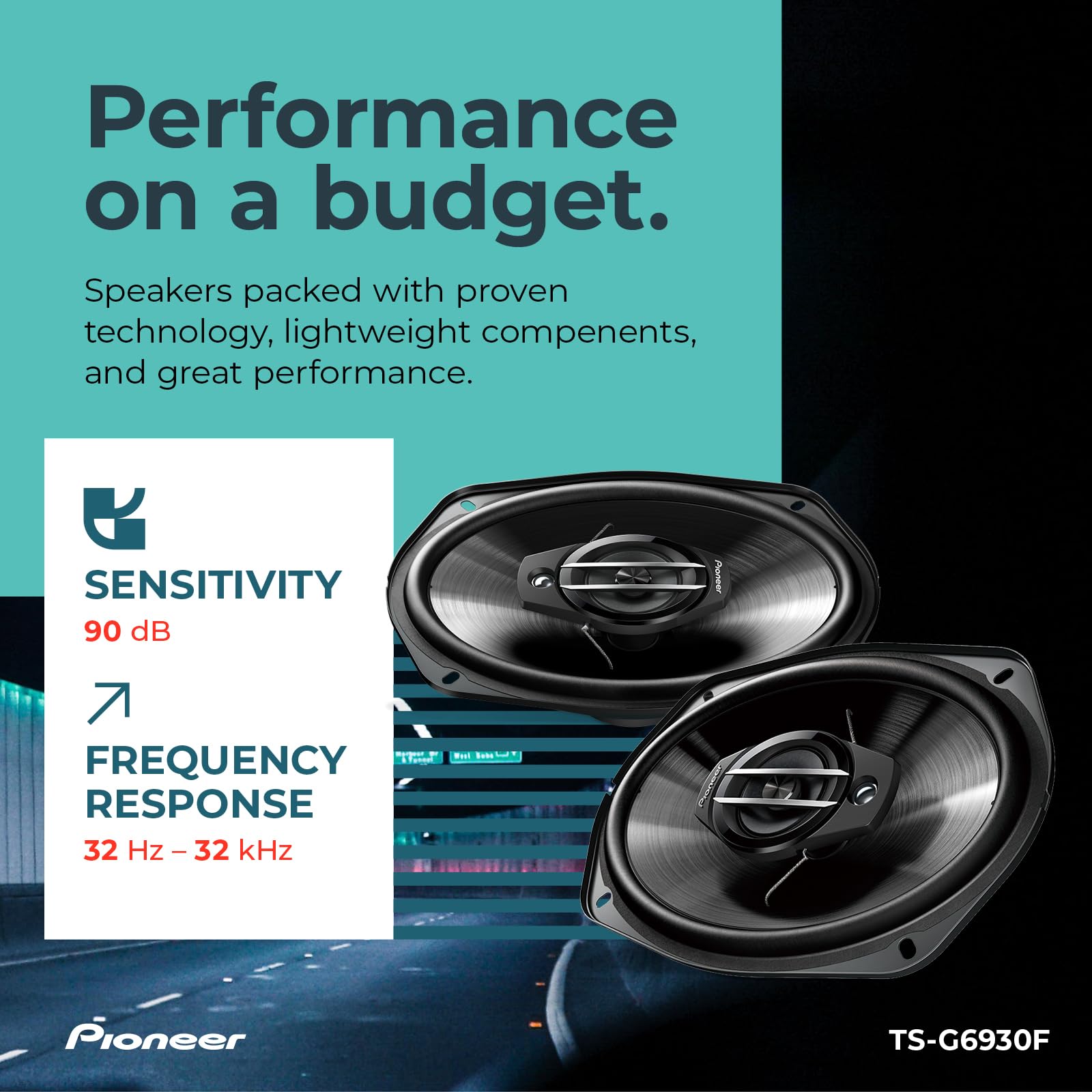 Pioneer 6X9'' 3 Way Full  Range Speakers 400 Watts   Pair