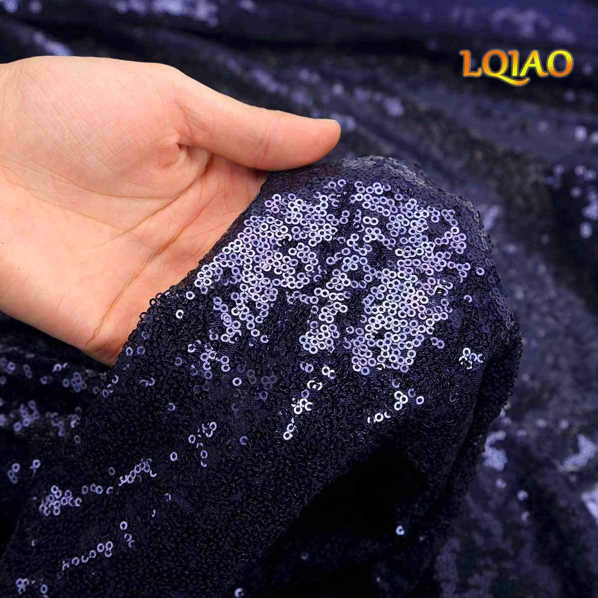 Lqiao Sequin Backdrop Curtain Panel 2X8Ft Navy Blue, Sequin Photography Backdrop Curtain For Party/Home Curtain Decoration 1Pc,