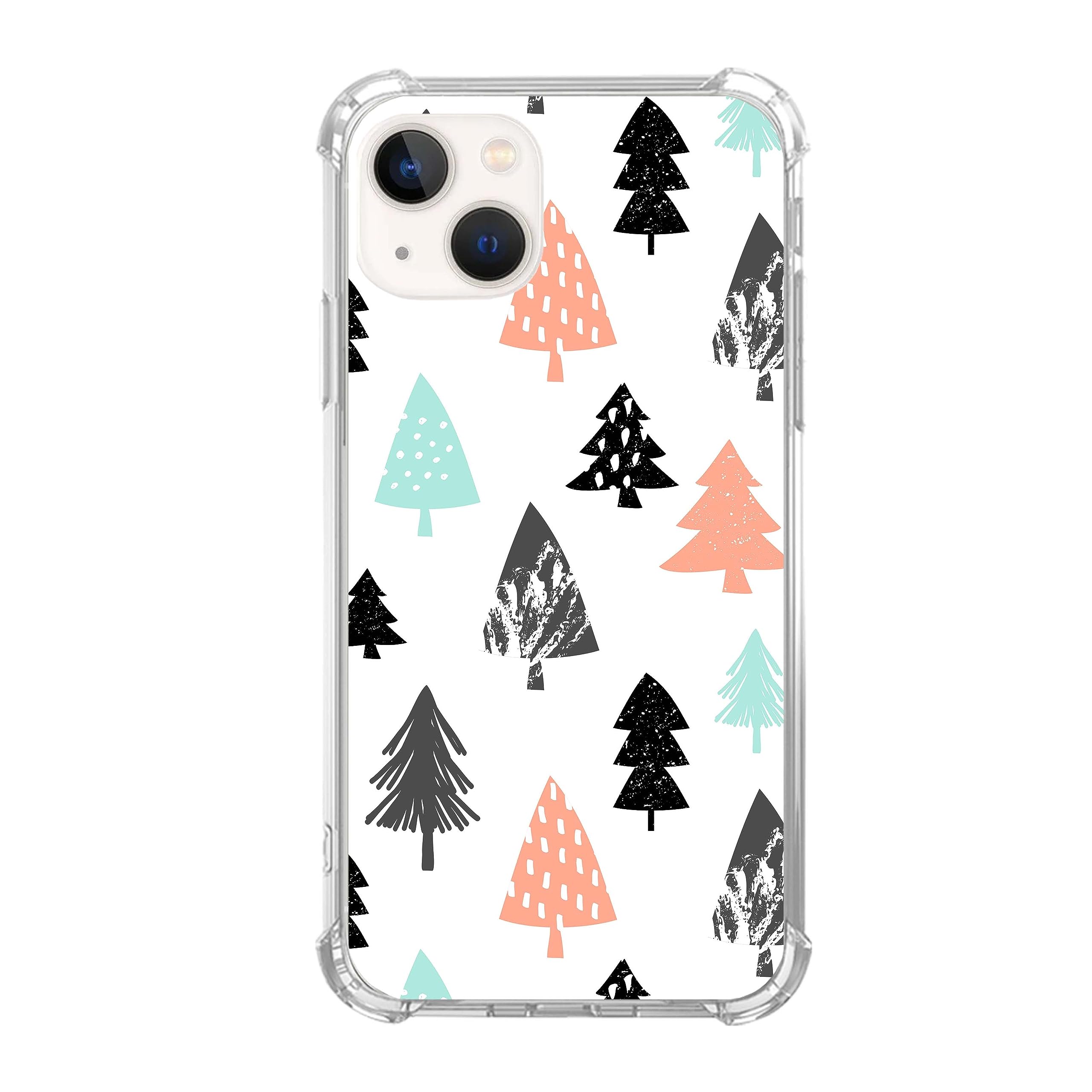 SVNICFYA Holidays Christmas Trees Phone Case for iPhone 13, Cute Winter Christmas Trees Cover for Teens Women Men, Soft TPU Shoc
