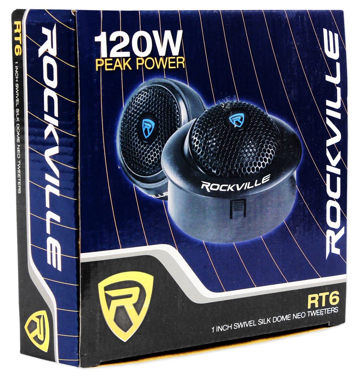 Pair Rockville Rt6 240 Watt Car 1 Silk Dome Neo Swivel Tweeters+Crossovers , Black