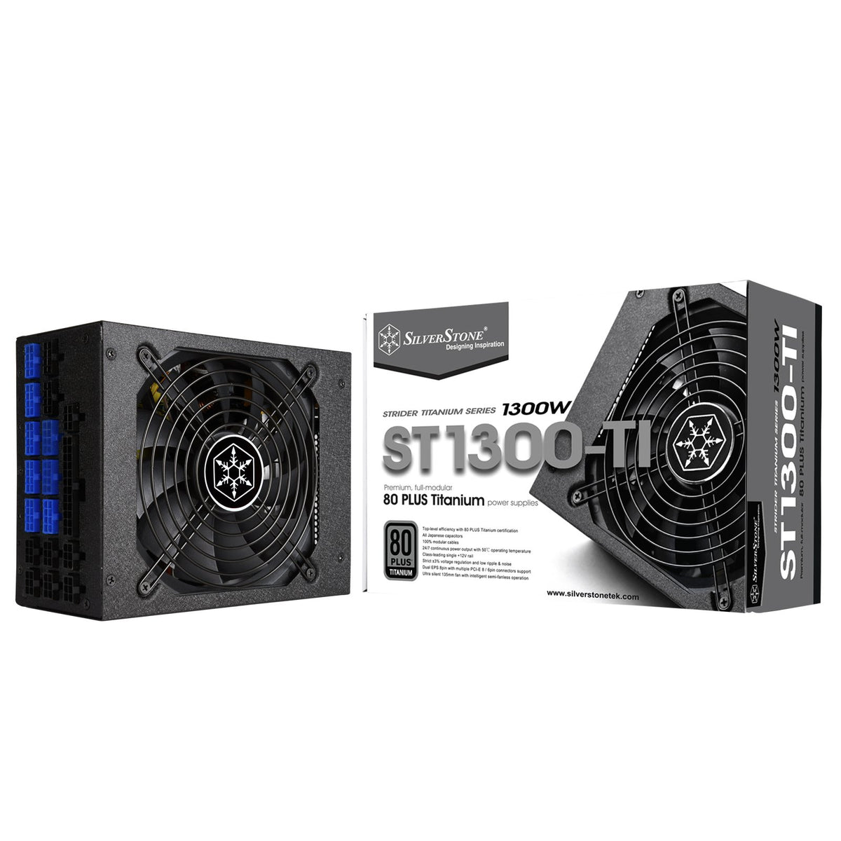 Silverstone Technology St1300 Ti, 80 Plus Titanium 1300W Fully Modular Atx/Ps2 Power Supply, Sst St1300 Ti X