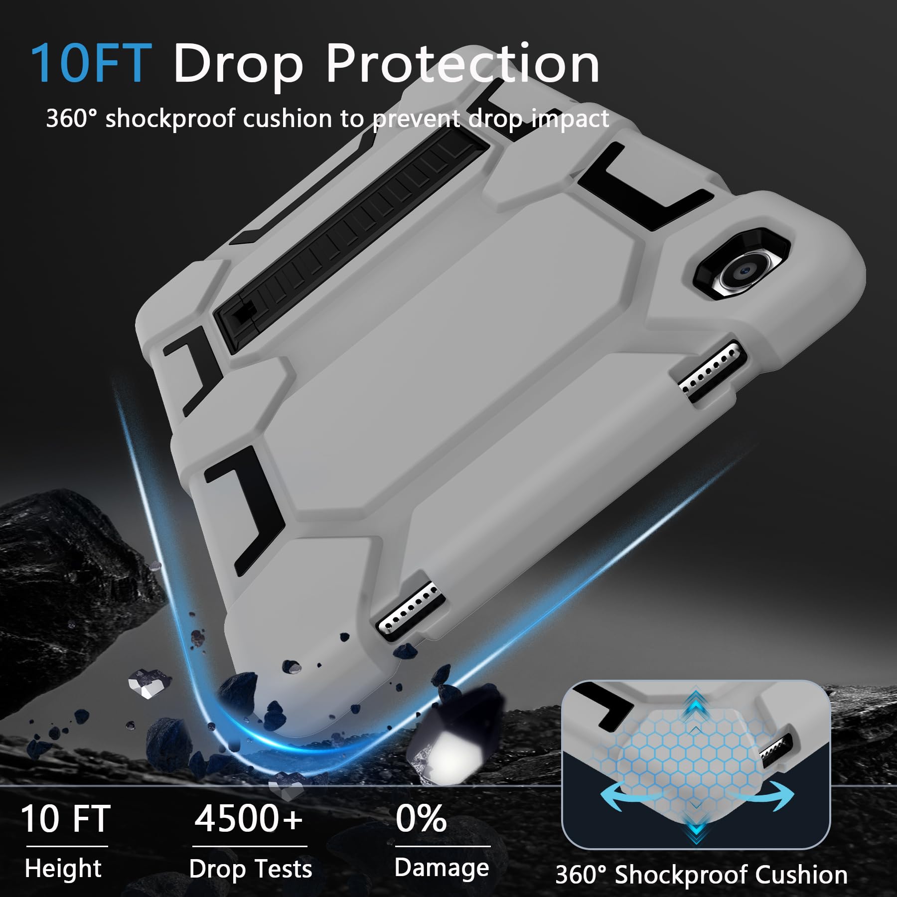 Ccmao Case For Samsung Galaxy Tab A9+ 11   (Sm X210/X216/X218), Heavy Duty Shockproof Hard Hybrid Three Layer Protective Cover W