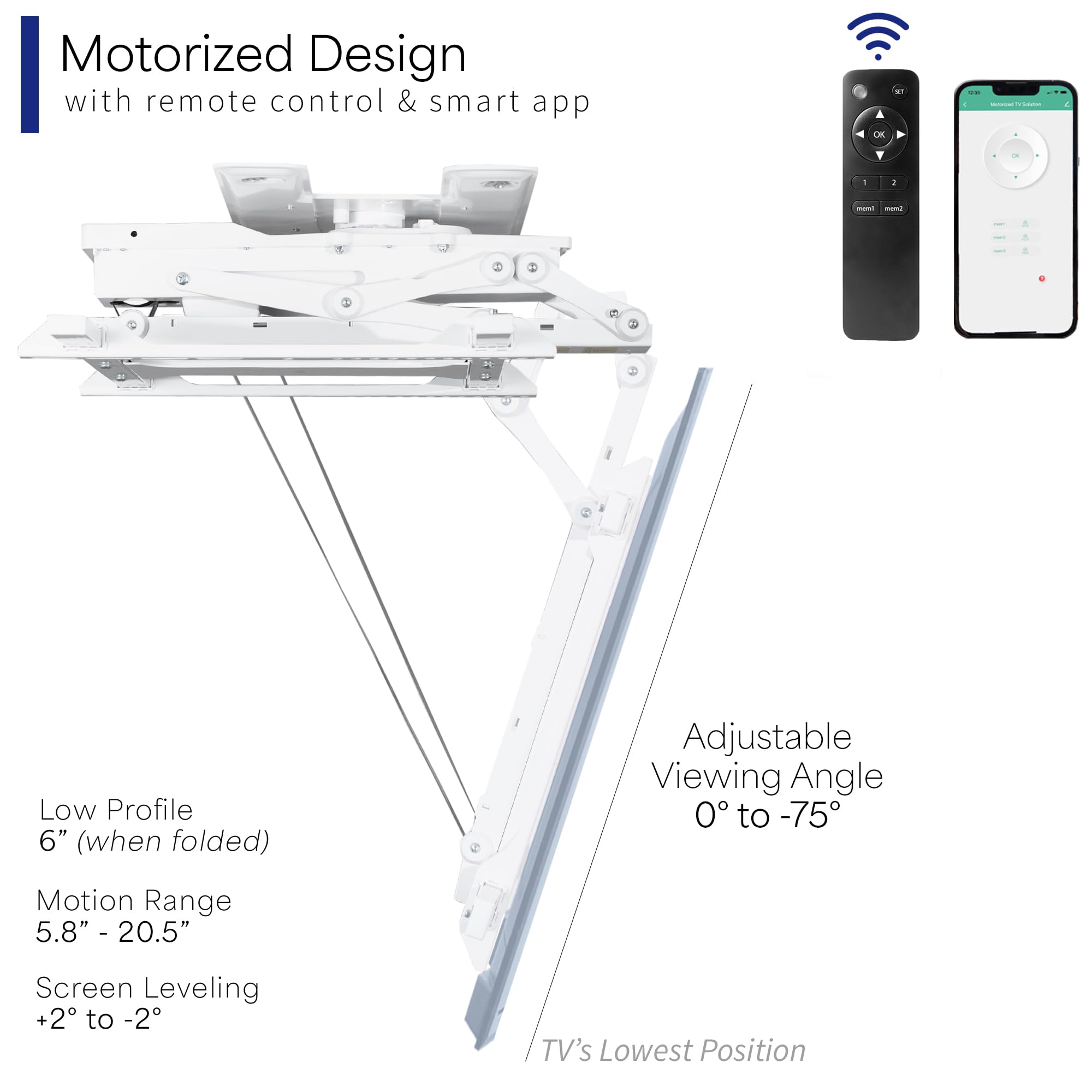 VIVO Electric Flip Down Swiveling Ceiling TV Mount for 32 to 70 inch Screens, Large Motorized Flat Ceiling VESA Mount, Master Pack, White, MOUNT E FD70S W