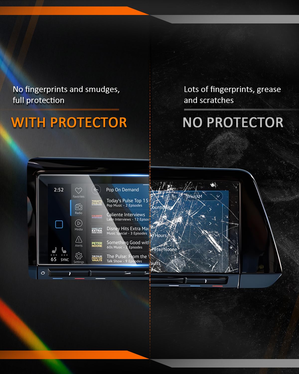 Cdefg Golf R/Gti Tempered Glass Screen Protector, 10 Inch, For Volkswagen Golf R Vw Gti Accessories, 2020 2021 2022 2023 2024 2025 Hd Clear