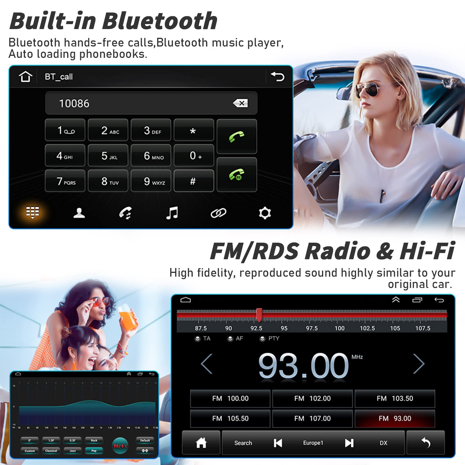 (Manual A/C)Roinvou 2+64G Android 13 Carplay Stereo For 2006 2011 Toyota Camry, Wireless Carplay Radio With Android Auto, 10.1''