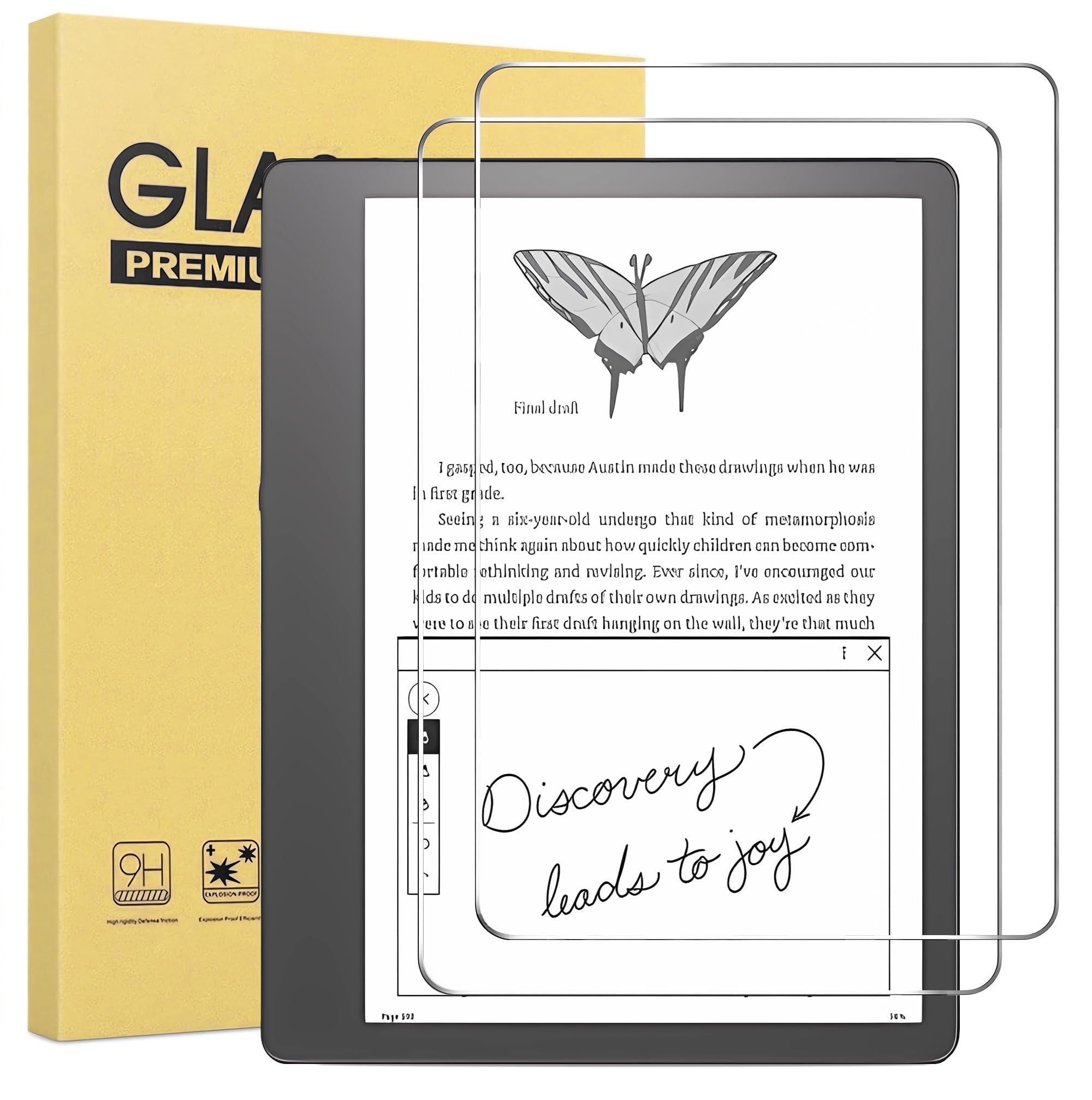 Maomini [ 2 Pack] Tempered Glass Screen Protector For Kindle Scribe 10.2 Inch 2024 2022 Release (Clear, 10.2 Inch Scribe 2024/20