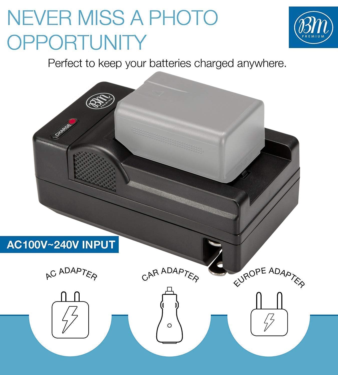 VW VBK180, VW VBK360, VBT190, VBT380 Battery Charger for Panasonic HC V100 V110 V130 V160 V180 V201 V210 V250 V380 V500 V510 V520 V550 V700 V710 V720 V750 V770 VX870 VX981 W580 W850 WXF991 Camcorder