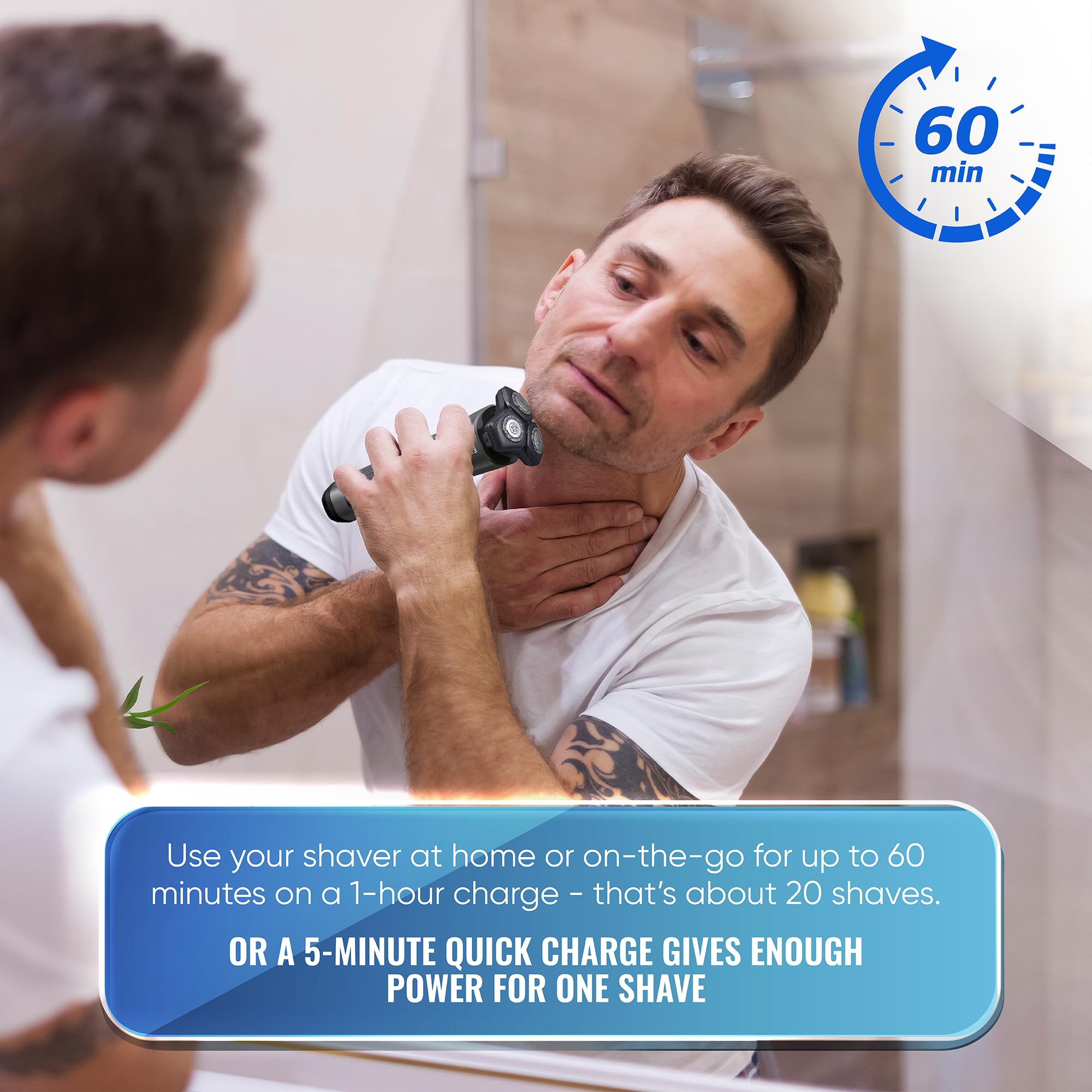 Philips Electric Shavers For Men, Rechargeable Wet/Dry Electric Shaver With Senseiq Technology, Cordless Electric Razors For Men