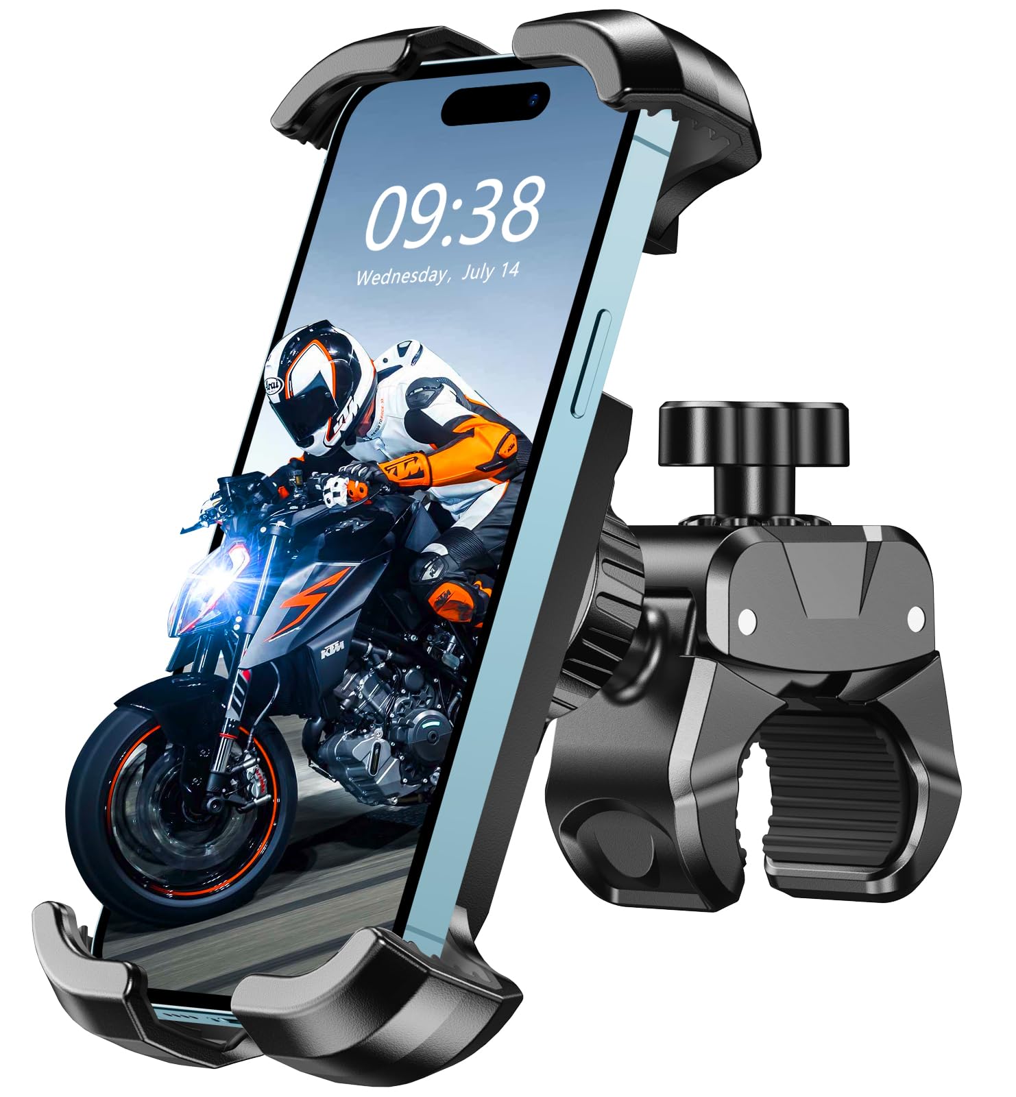 Viccux Motorcycle Phone Mount, [Heavy Duty Clamp] & [All Around Secure] Phone Holder For Bike Motorcycle Bicycle Scooter Handleb
