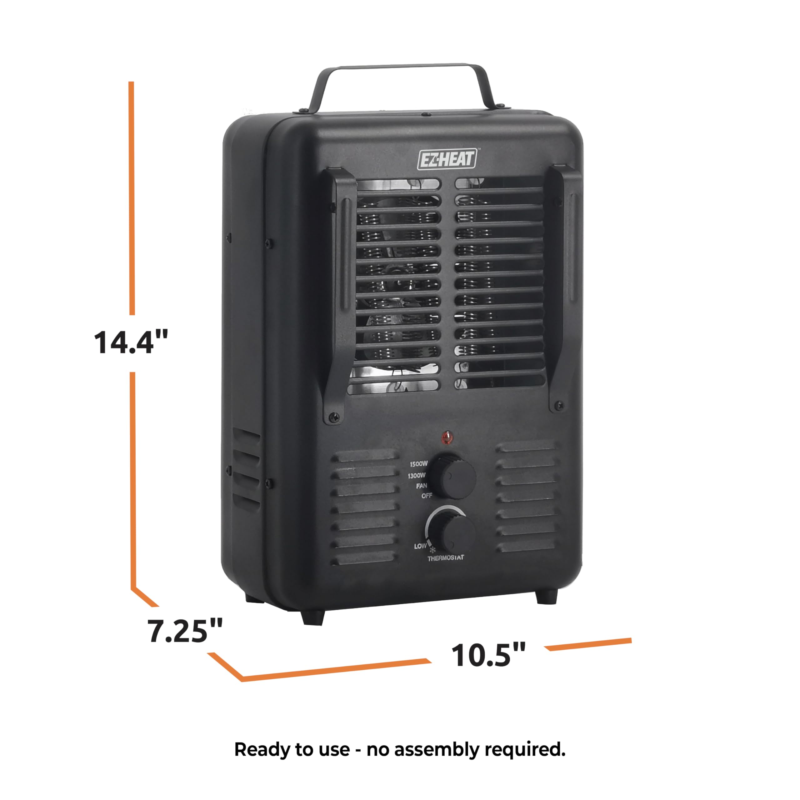 Ez-Heat 1,500-Watt Portable Milkhouse Style Utility Space Heater With Adjustable Thermostat, Overheat Protection, And Safety Tip