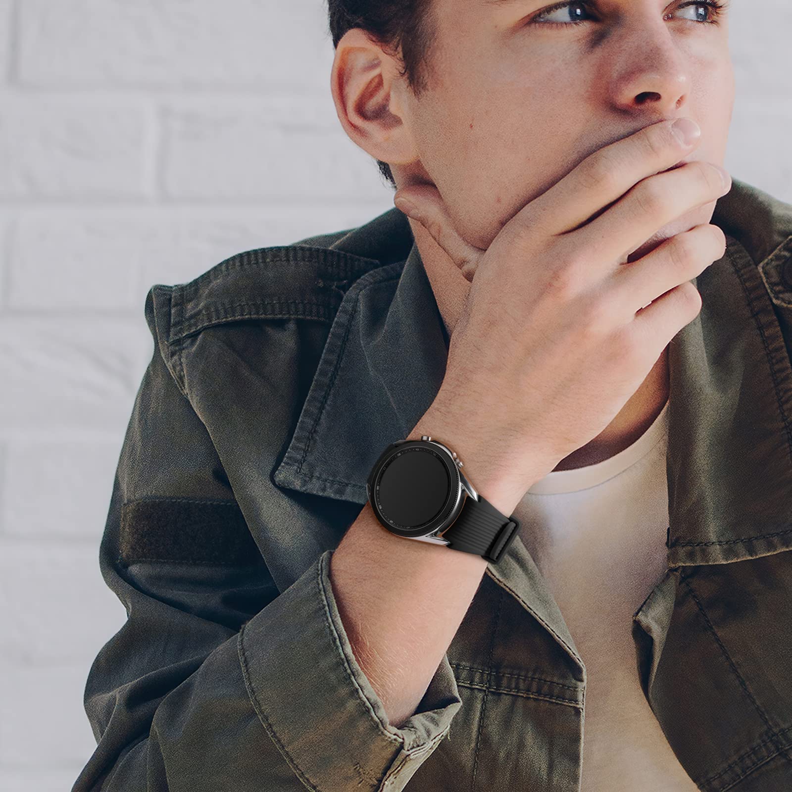 Lerobo [2 Pack Compatible With Samsung Galaxy Watch 3 Band 45Mm/Galaxy Watch 46Mm Bands/22Mm Smart Watch Band Silicone Gear S3 F